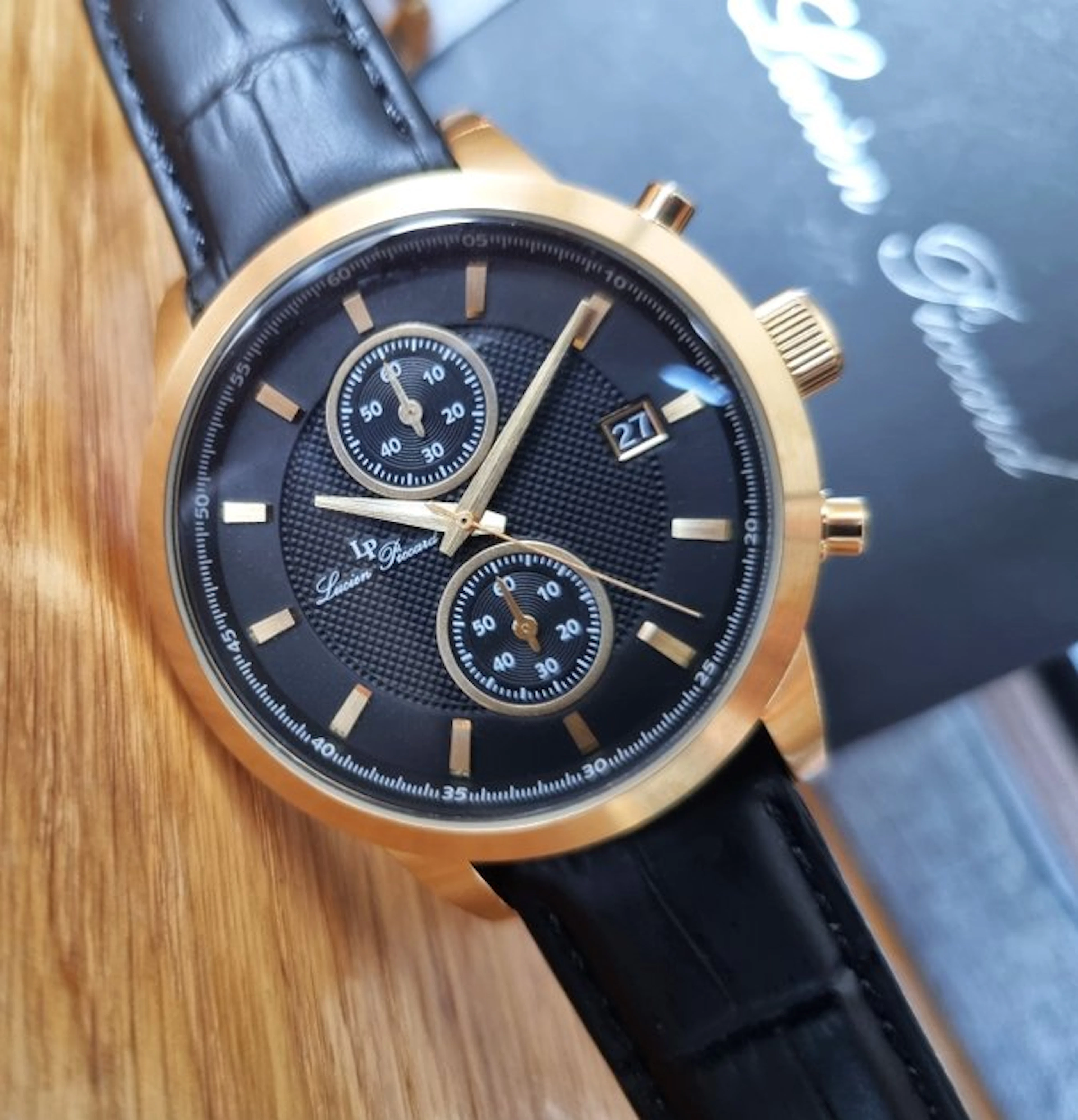 Lucien Piccard - Chronograph - Gold - Date - Layered Dial...