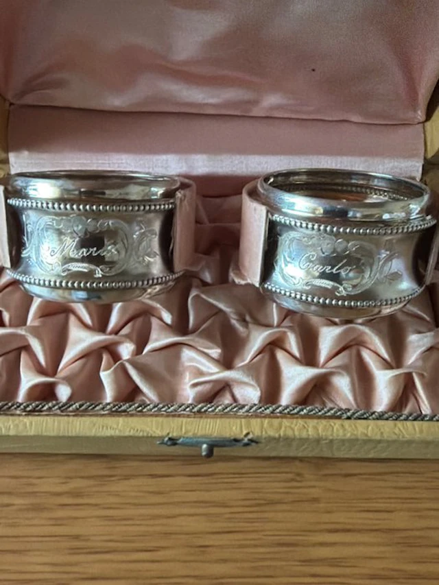 A. Rovere - GK - Table service (2) - .800 silver - Engravings by Maria