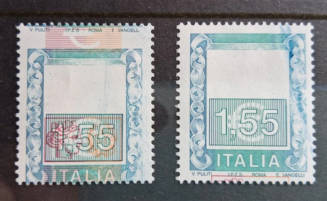 Italy - 2002 High denominations, €1.55 – 2 complete values with notable variety