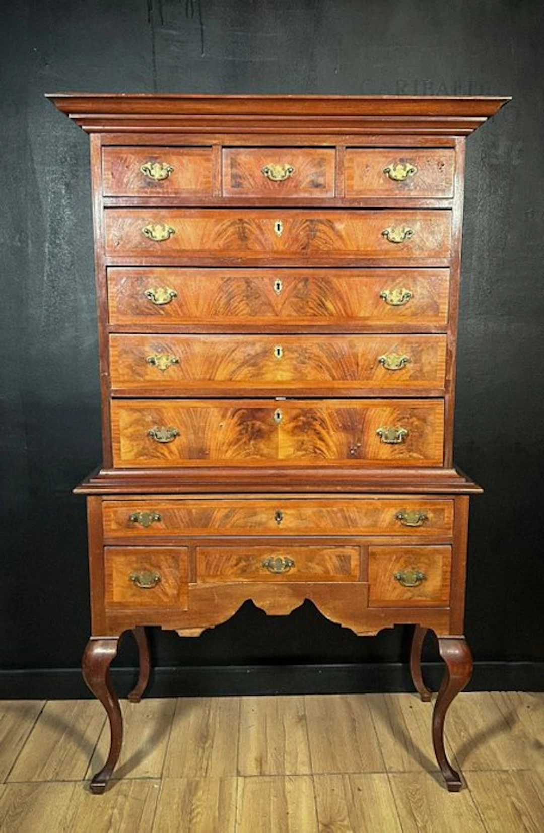 Cabinet - Walnut - English chest-on-stand