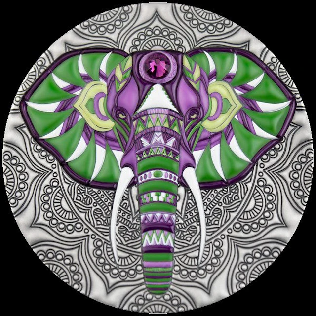 Niue. 5 Dollars 2019 Elephant, 2 Oz (.999)