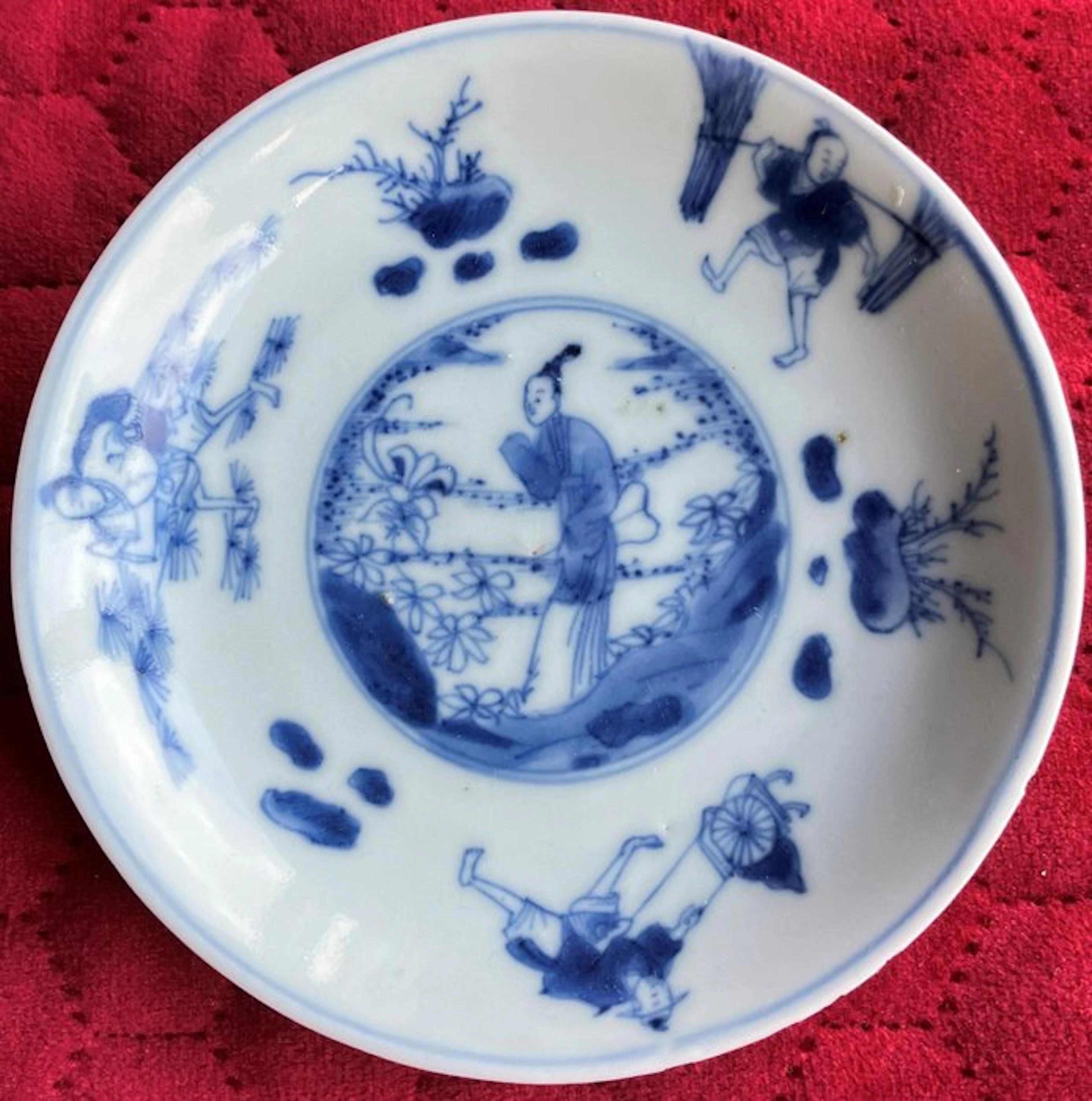 18th-century blue porcelain saucer Lange Lijs - Porcelain...