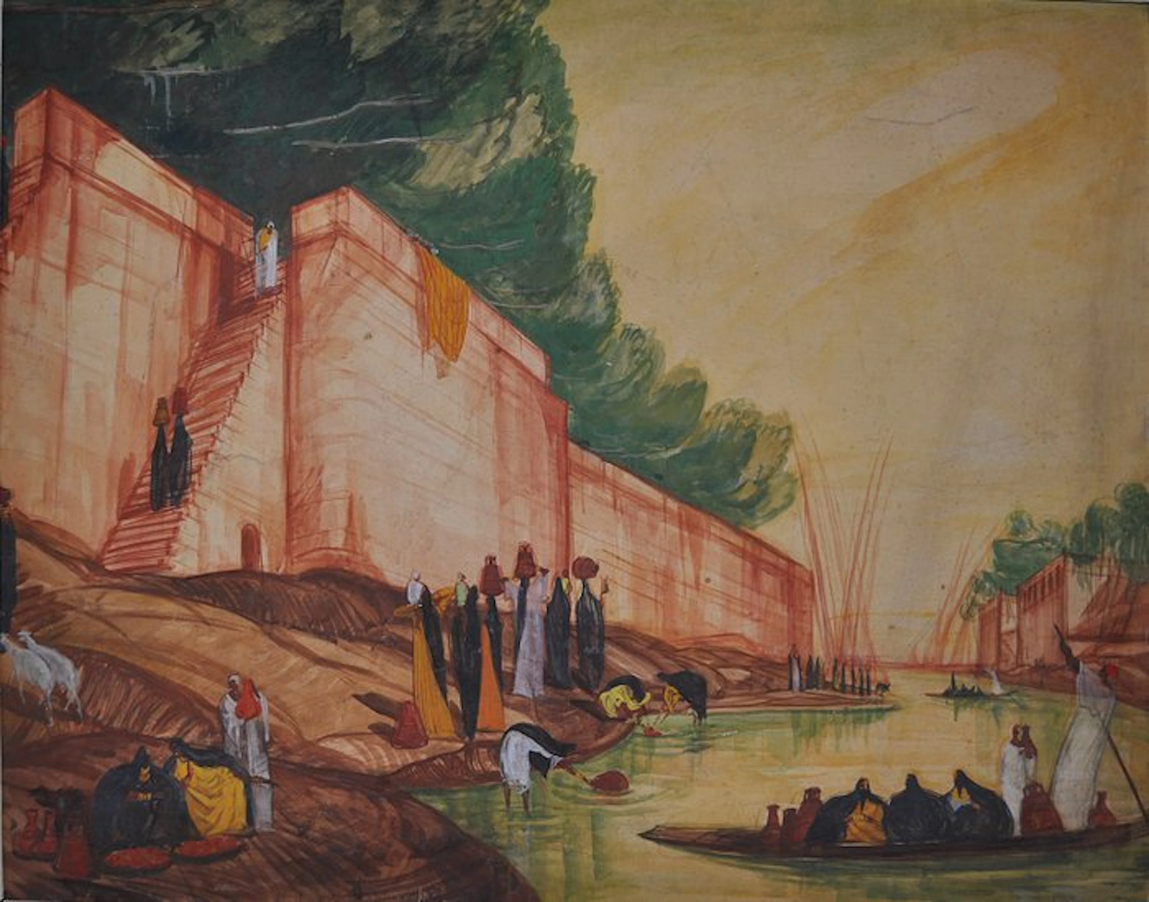 André Maire (1898-1984) - " Egypte: bords du Nil " École d'Emile Bernard