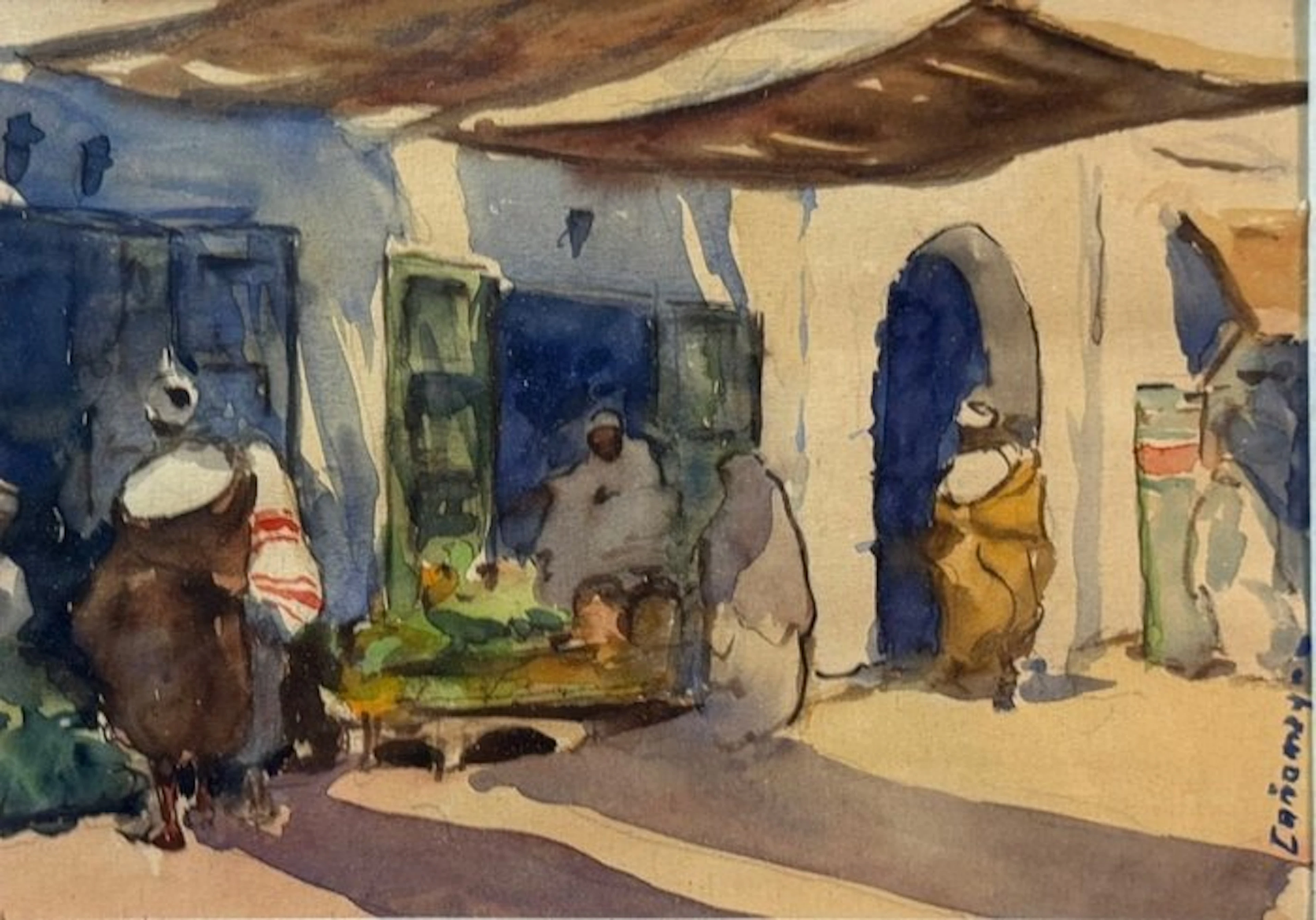 École Orientaliste (c. 1950) - Triptyque de Tétouan, II