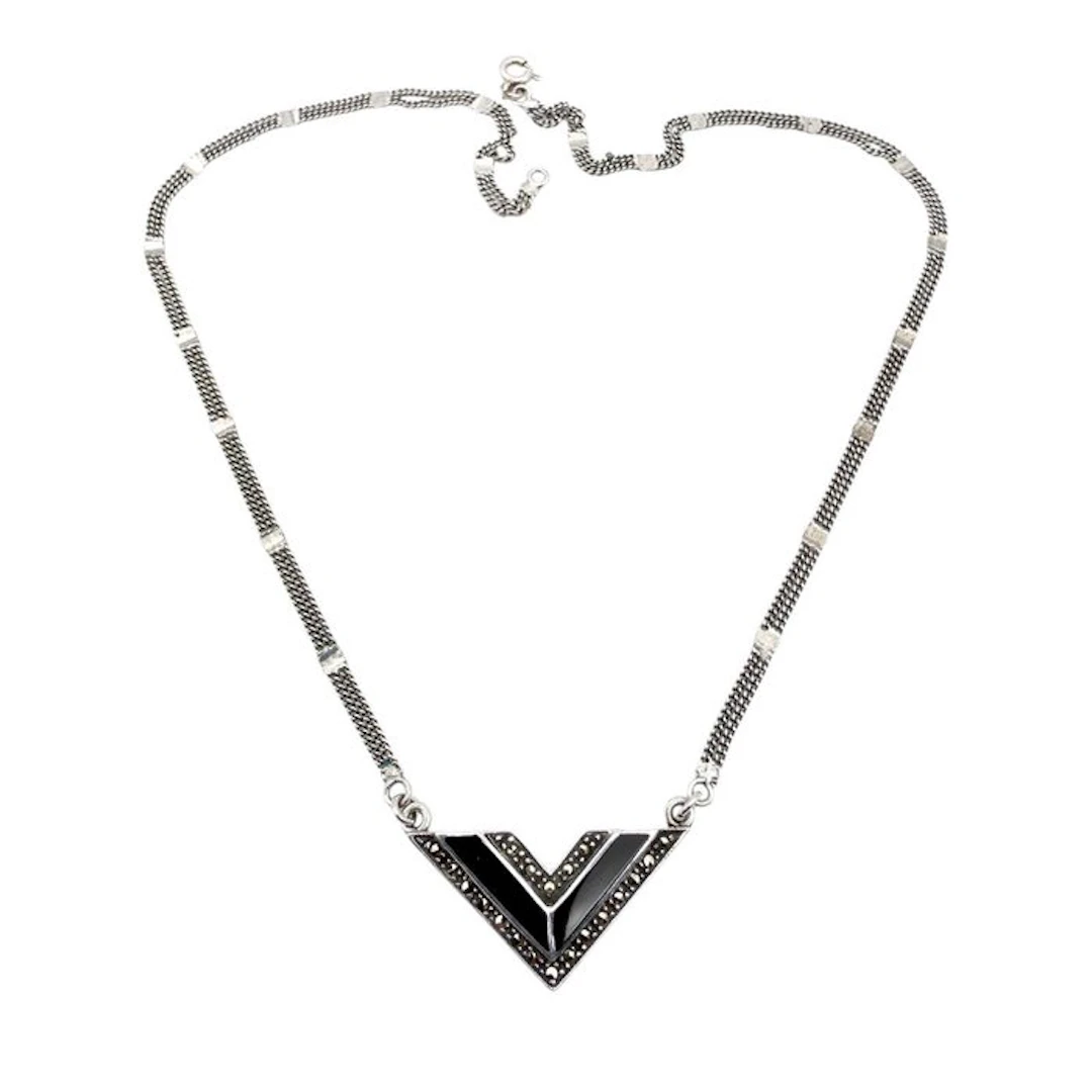 Silver - Necklace - Art Deco Revival