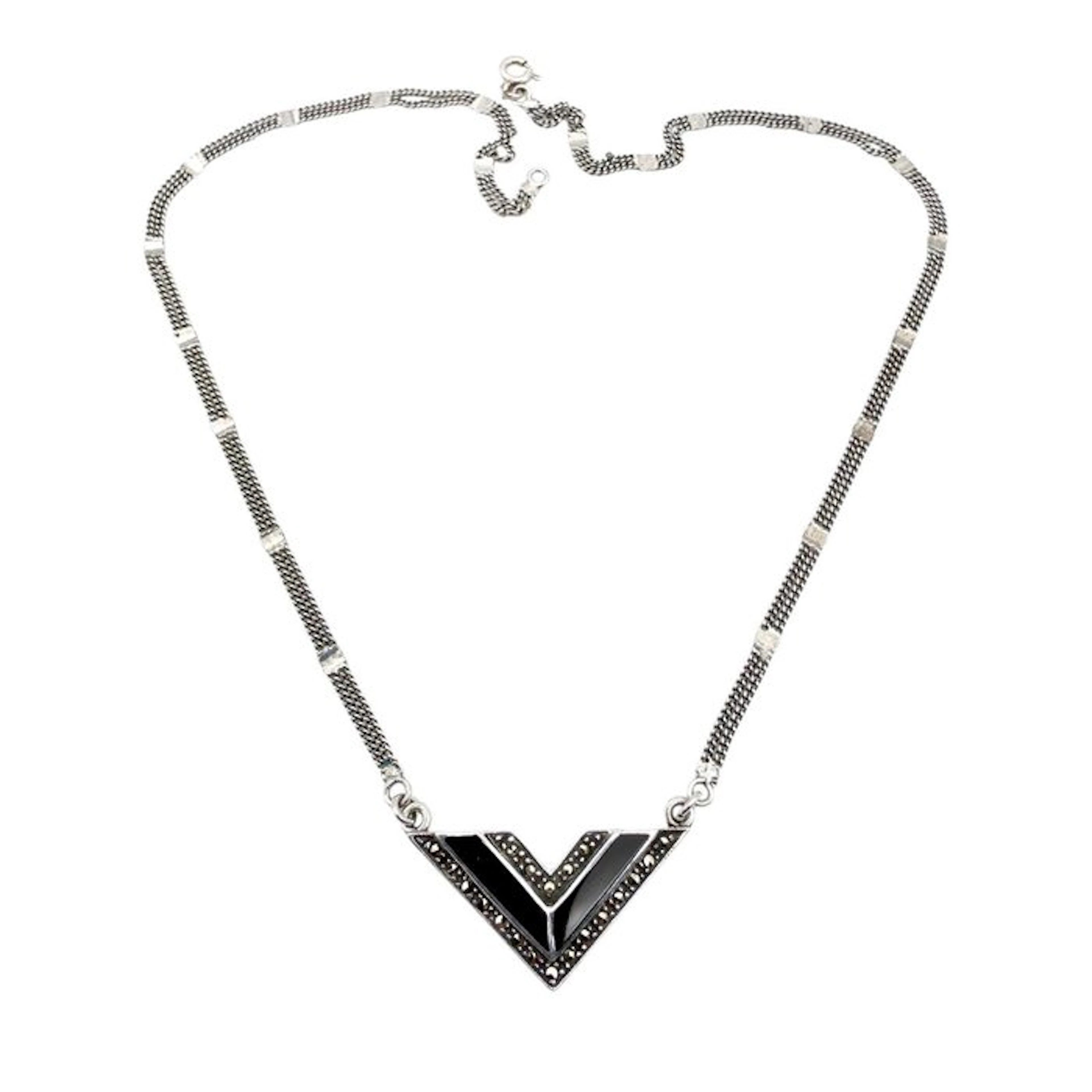 Silver - Necklace - Art Deco Revival