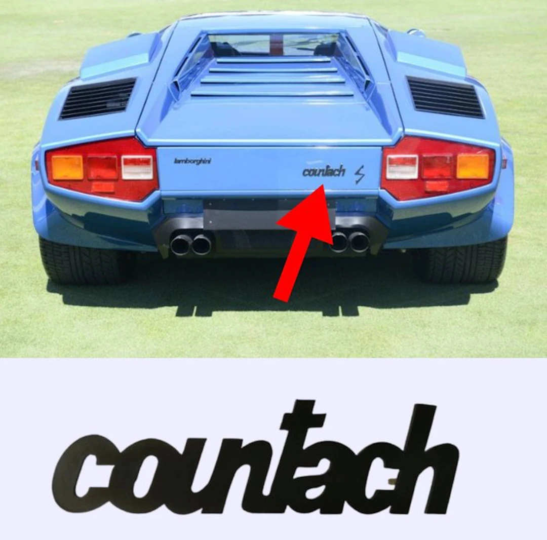 Lamborghini Countach Black Original Rear script...
