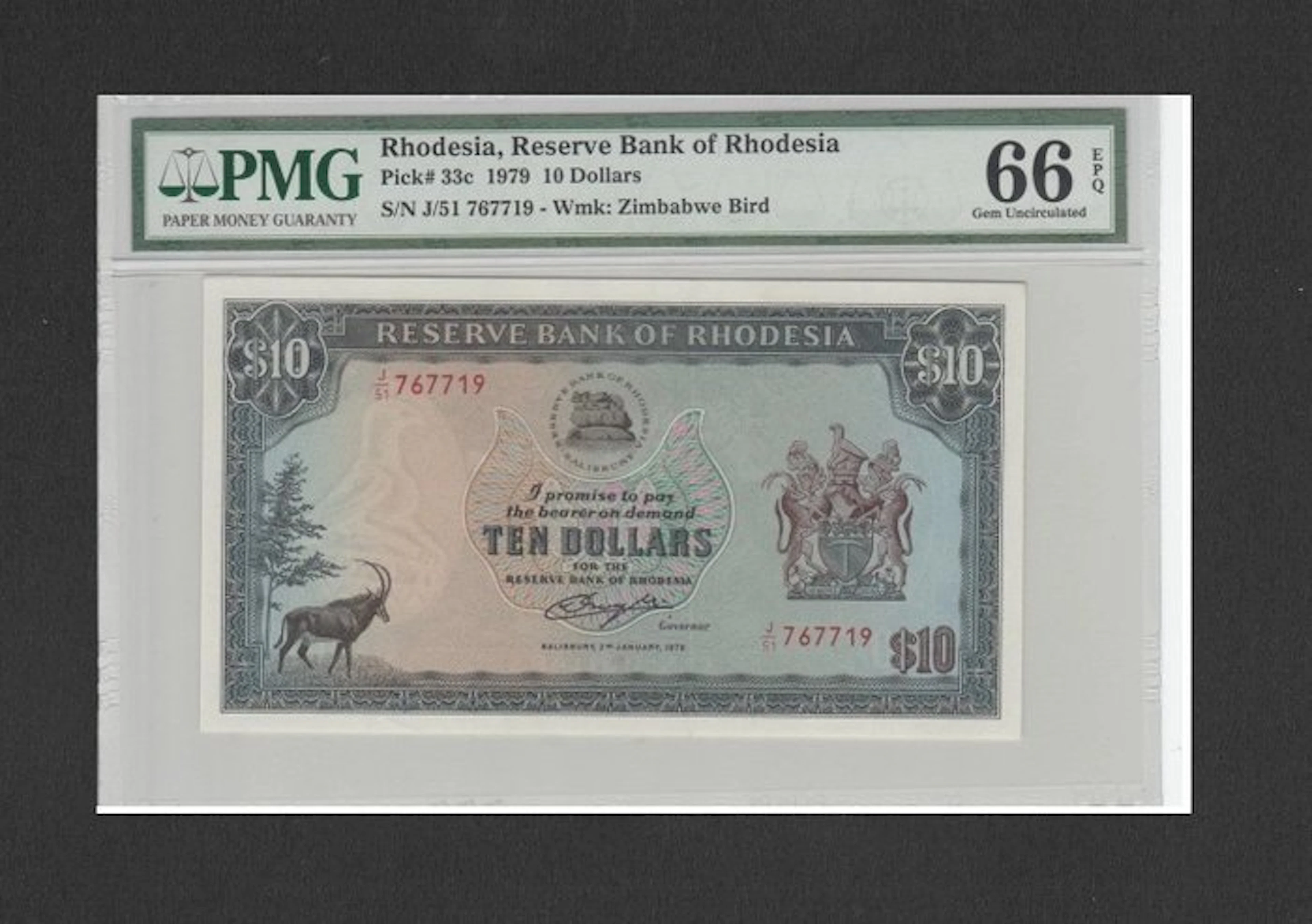 Rhodesia. - 10 Dollars 1979 - Pick 33c
