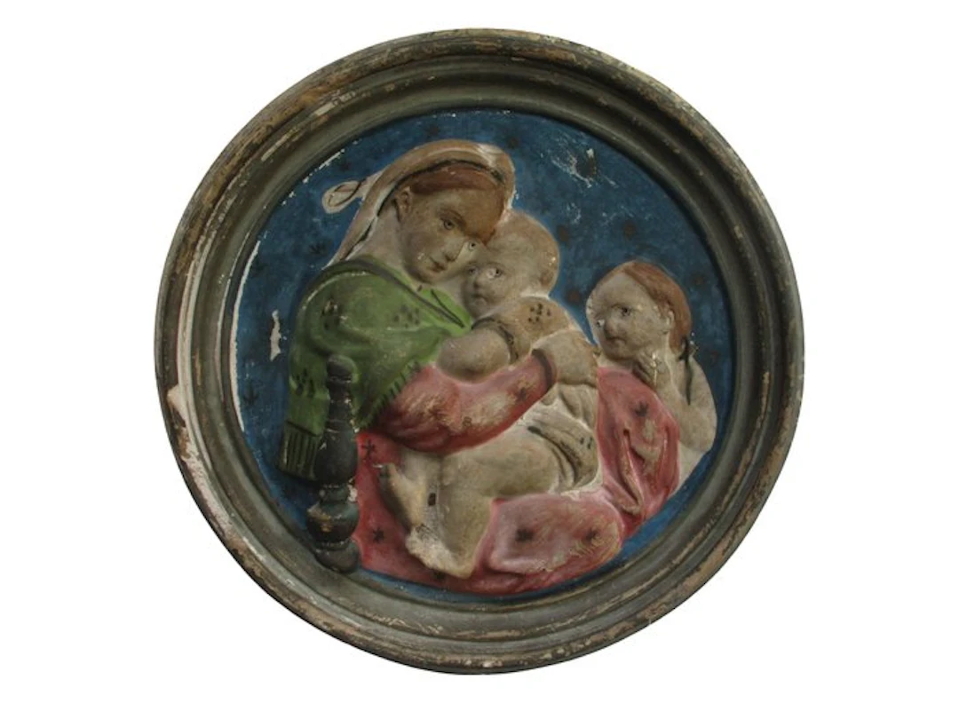 Relief, Madonna mit Jesusknabe - 26 cm - Plaster - 1880