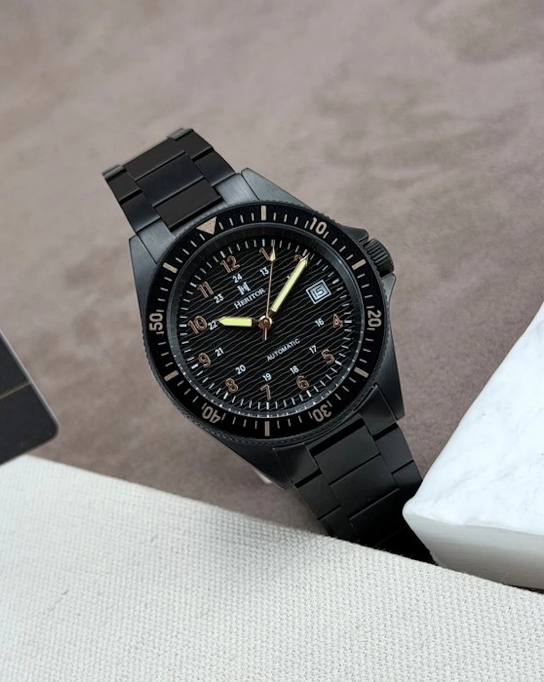 Heritor - Automatic Calder Date - Silver/Black - No...
