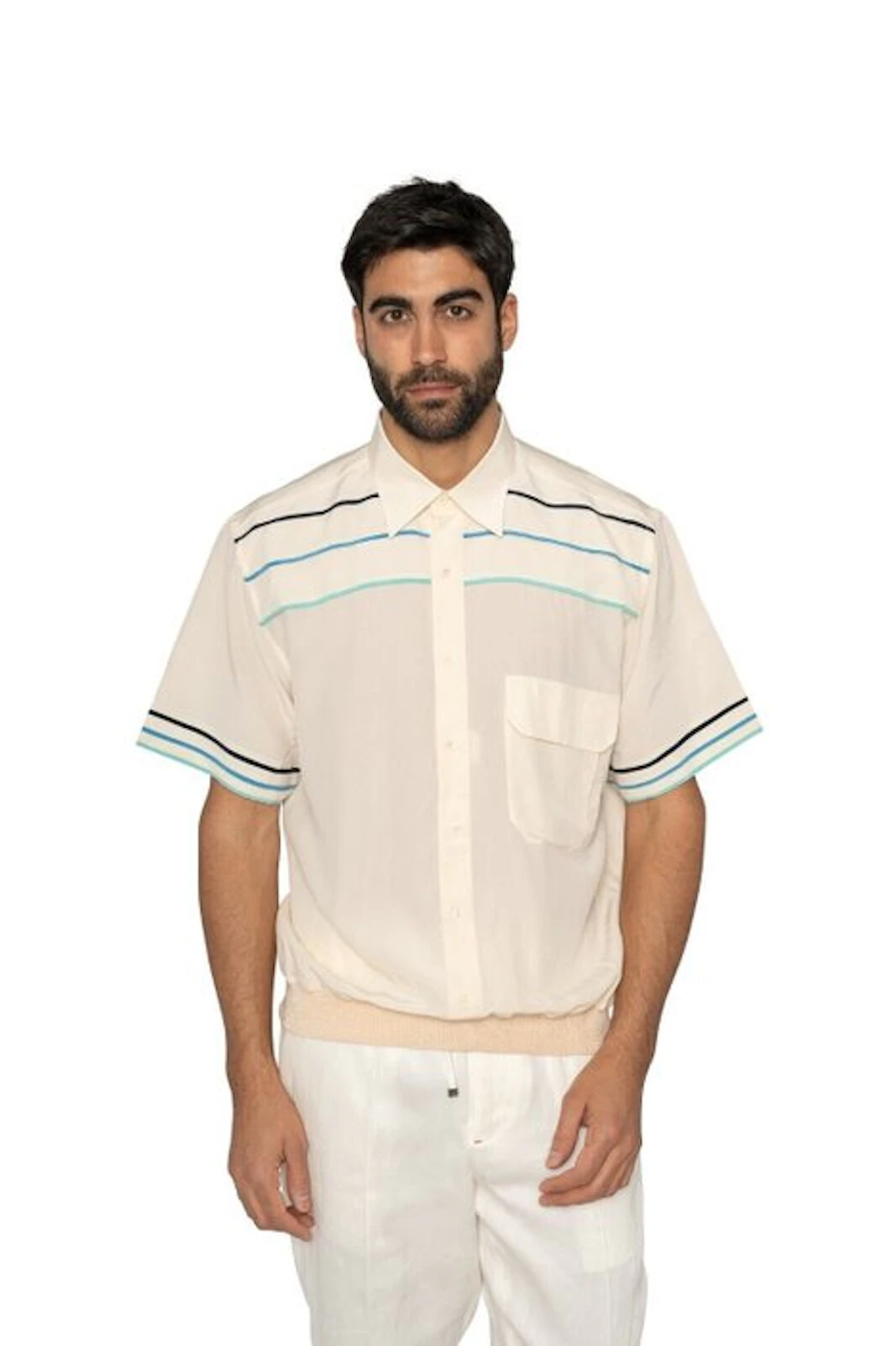 MAROL BOLOGNA - Size 16 - 41 - "90s Style" Sweater Shirt Ivory 100% COMO SILK - Bomber - Nuovo con etichette