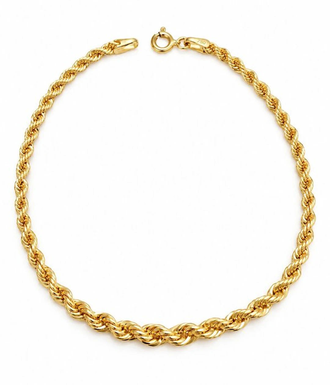 No reserve price - Bracelet - 18 kt. Yellow gold - Gradient rope 18.5 cm 1.8 g