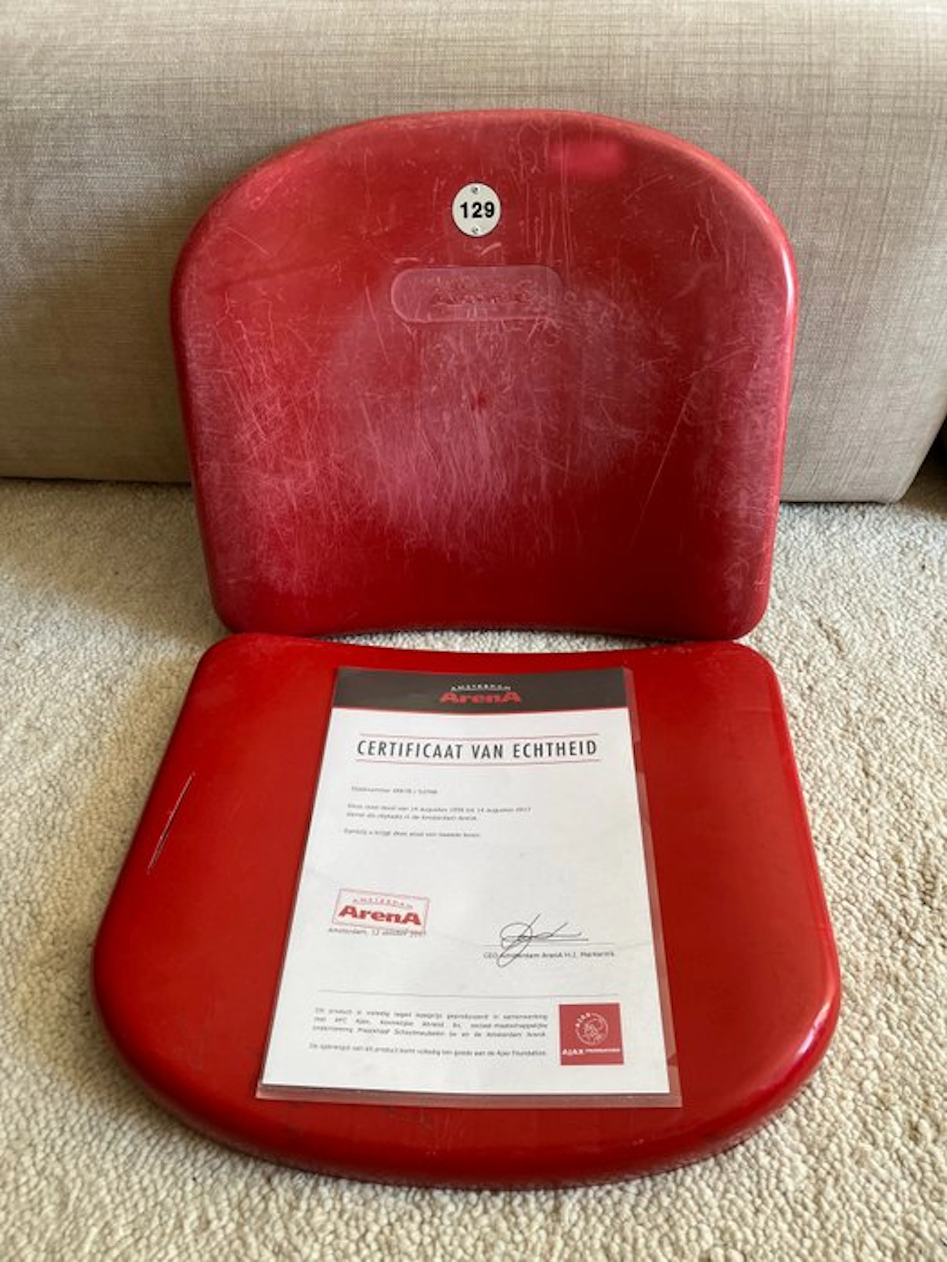 AFC Ajax - 1995 - Authentic Amsterdam ArenA seat - No. 129