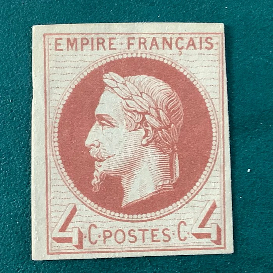 France 1867 - 4 cent Napoleon Lauree ongetand type...