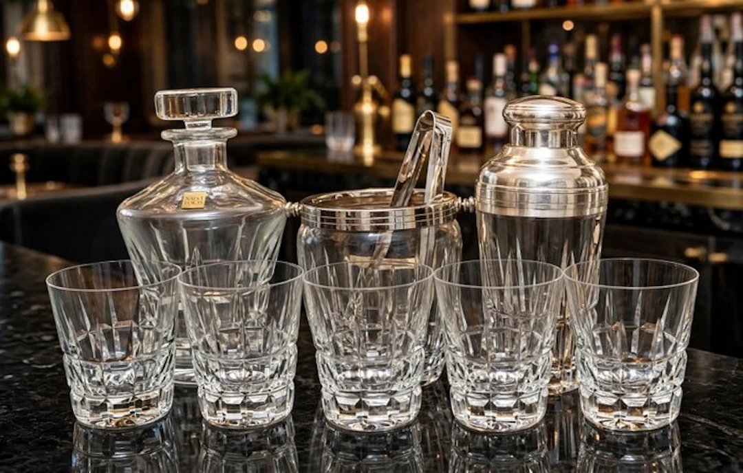 Saint Louis - Drinking service (9) - Manhattan - Crystal, Silverplated