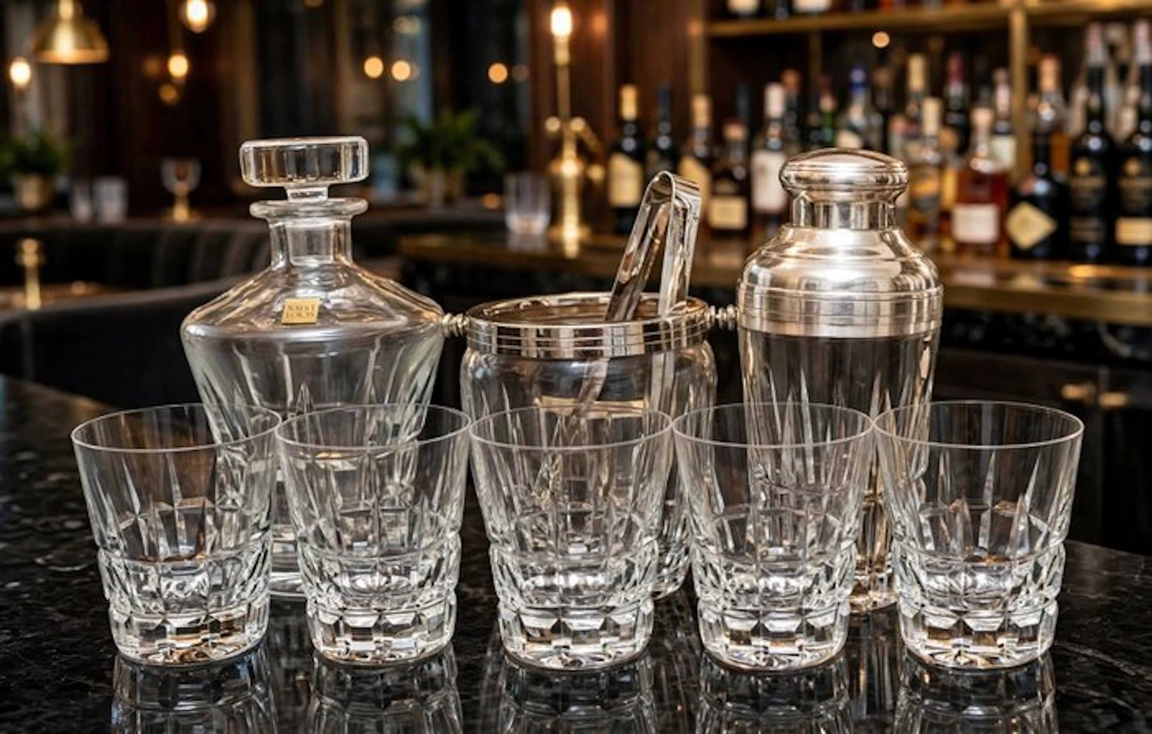 Saint Louis - Drinking service (9) - Manhattan - Crystal, Silverplated