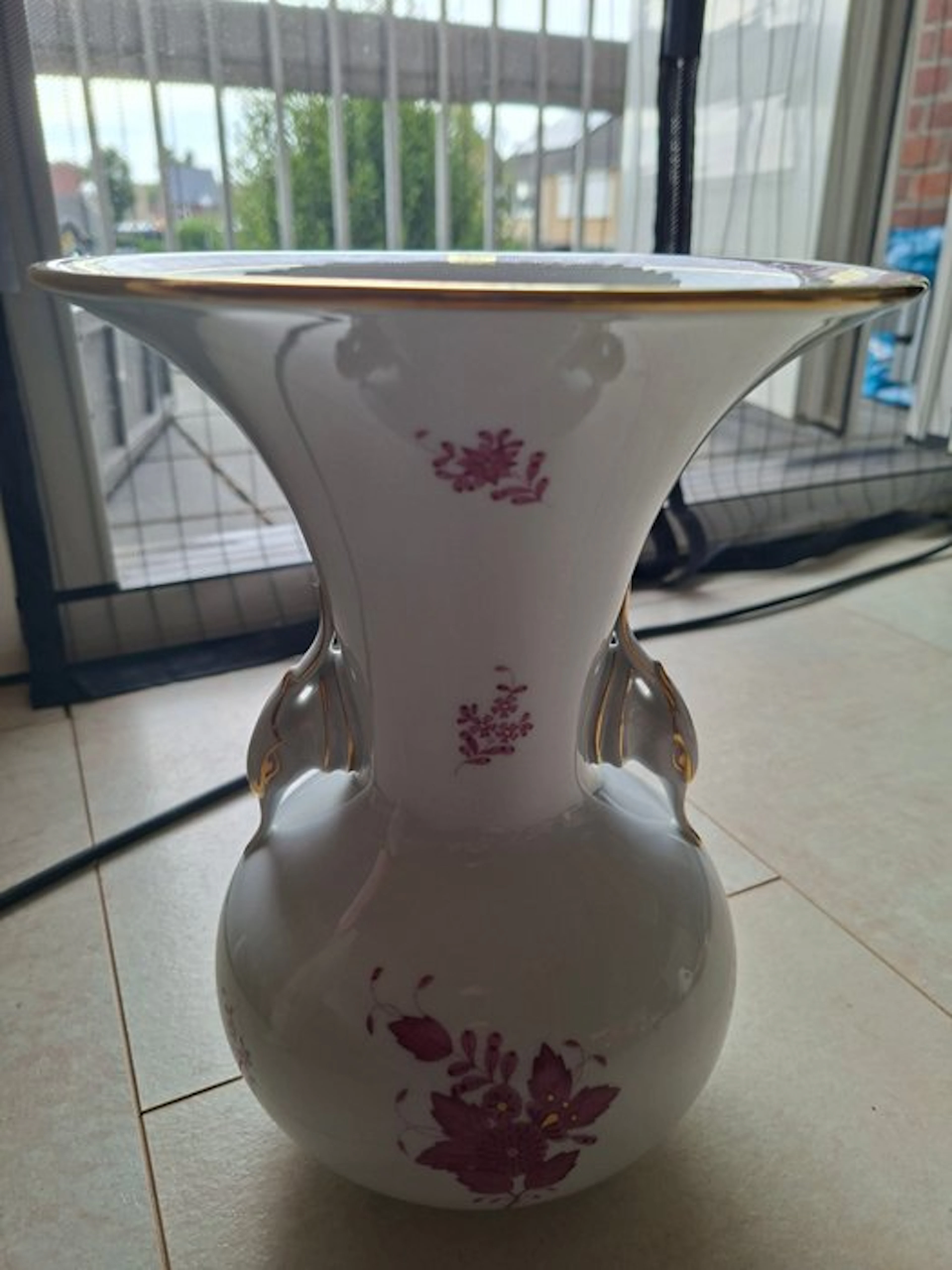 Herend - Vase - Porcelain - Herend trumpet vase pheasant