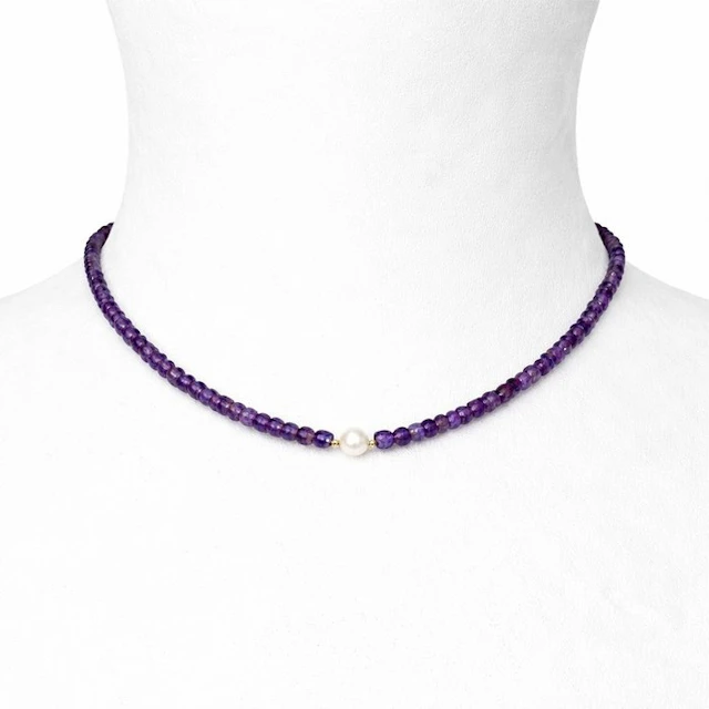 No reserve price - Necklace - 18 kt. Yellow gold - 59.00ct. tw. Amethyst