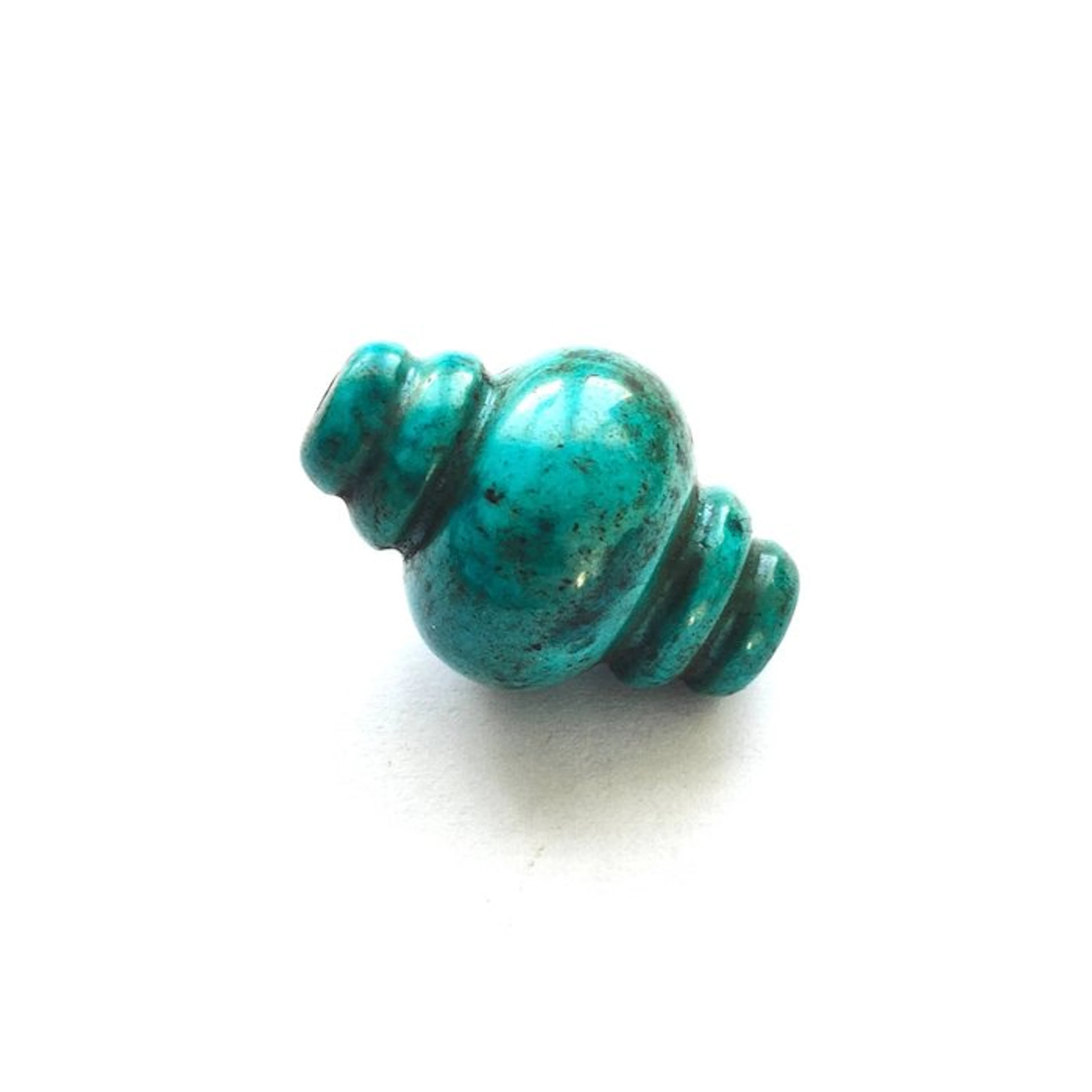 Ancient Chinese Turquoise Pendant Bead Talisman - 26 mm