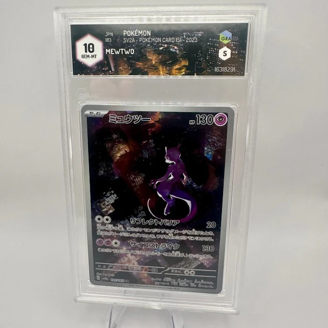 Pokémon - 1 Graded card - Mewtwo 183/165 Foil