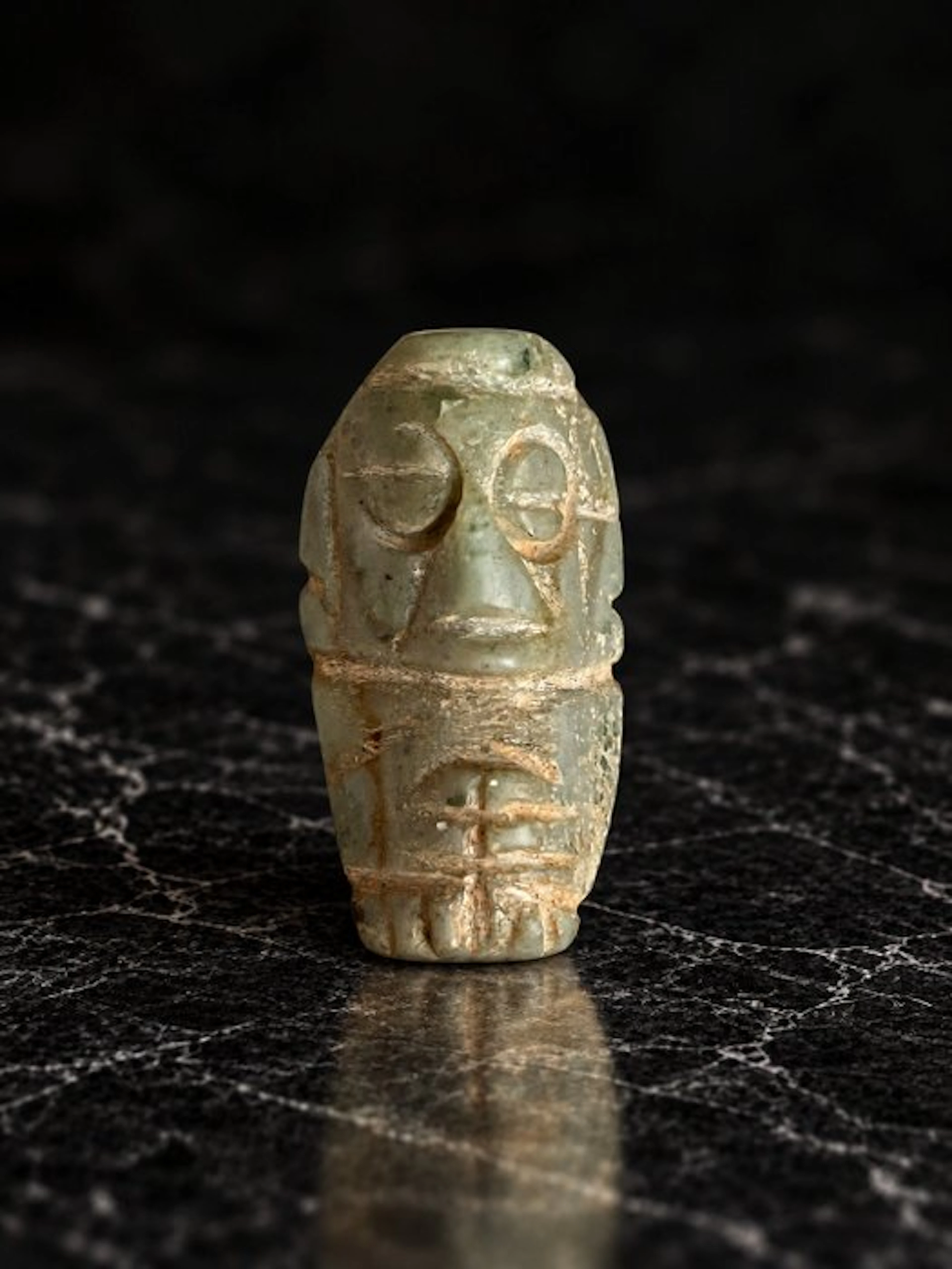Taino Culture 10th to 15th Century AD Stone, Jadeite Zemi Idol - 4.1 cm