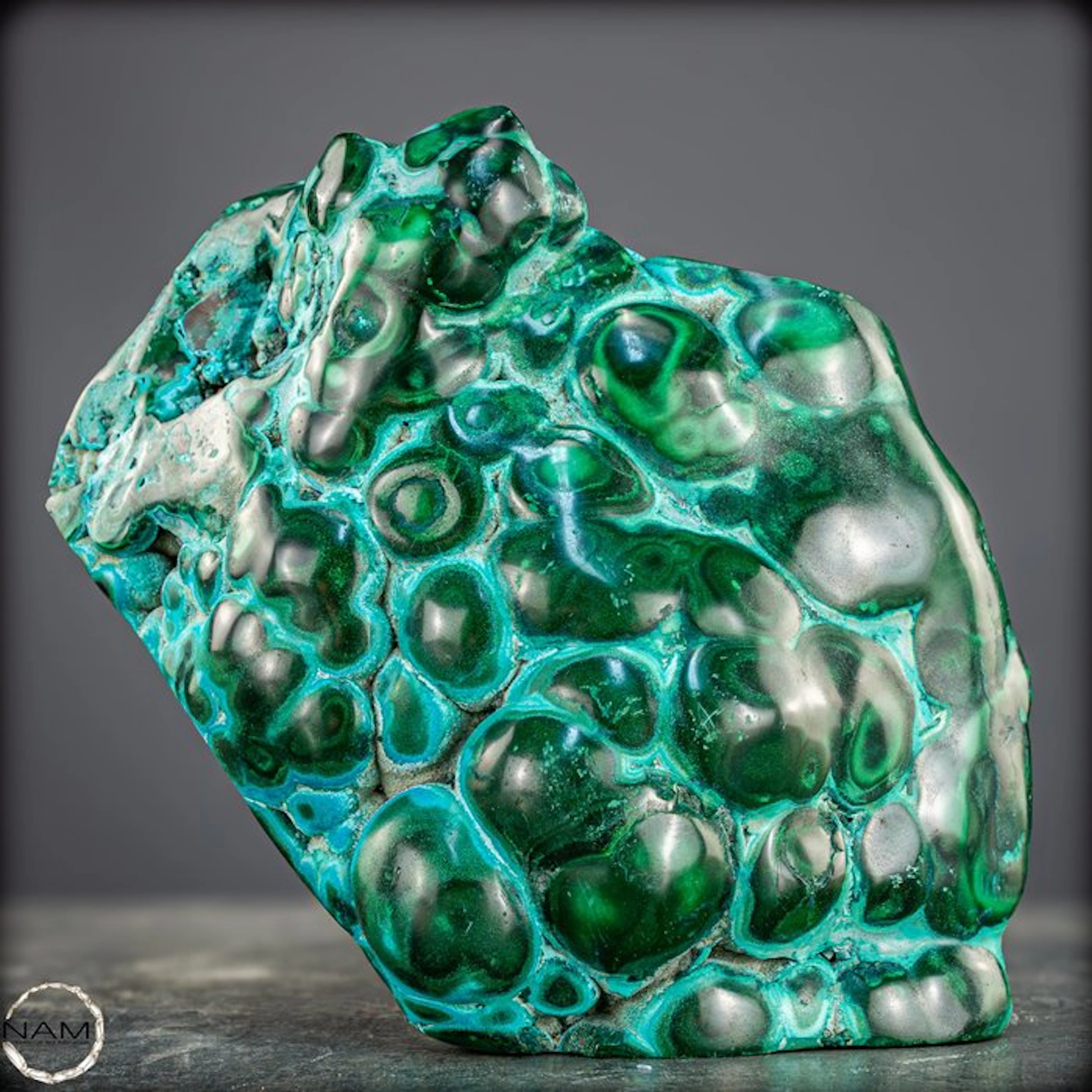 Natural malachite with chrysocolla freeform – intense...