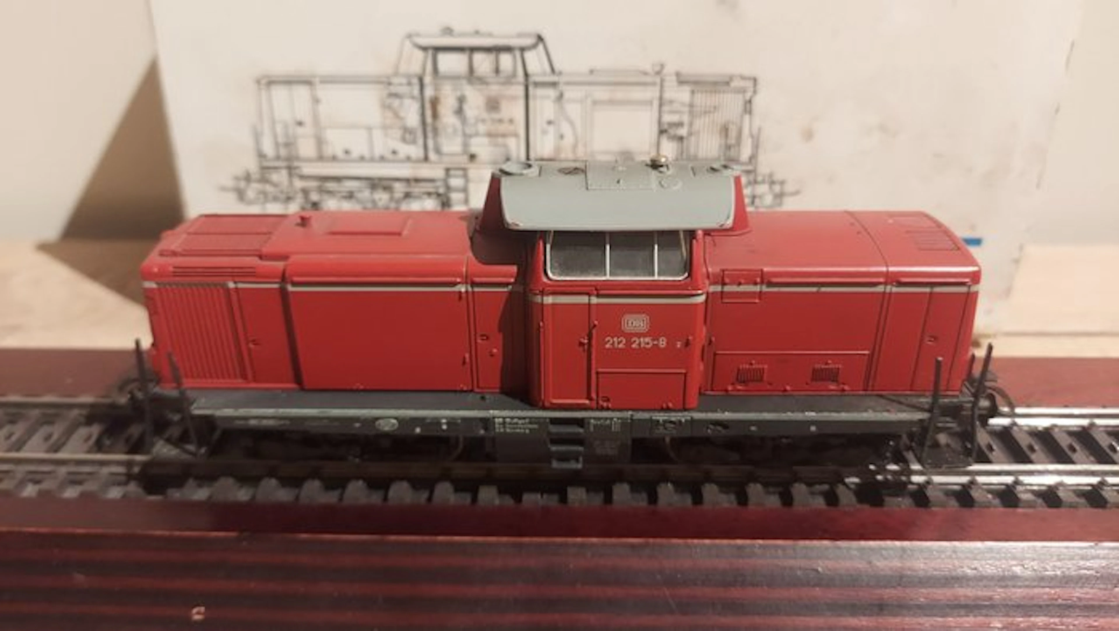Märklin H0 - 3072 - Diesel locomotive (1) - BR 212 dark red version - DB
