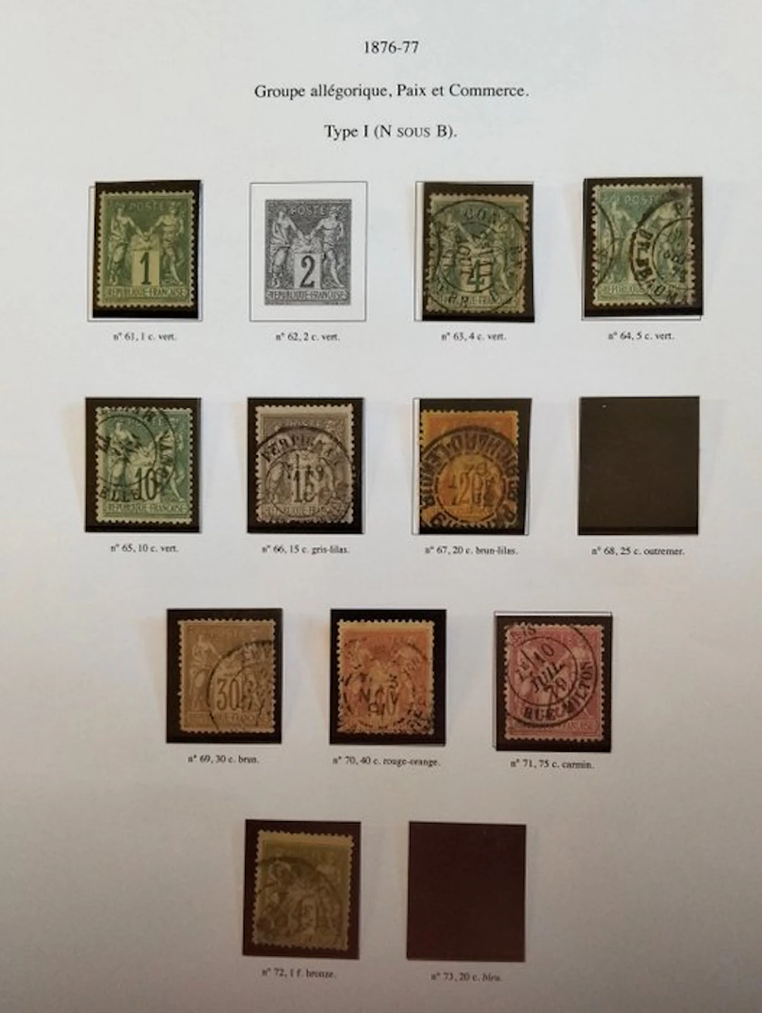 France 1876/1890 - Advanced collection of Type Sage stamps