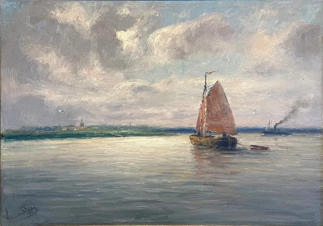 Romain Steppe (1859-1927) - De Schelde bij Sint-Amands