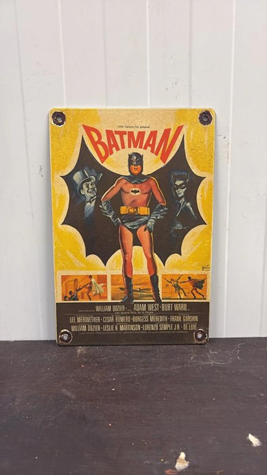 Vintage Batman enamel advertising sign – Adam West –...