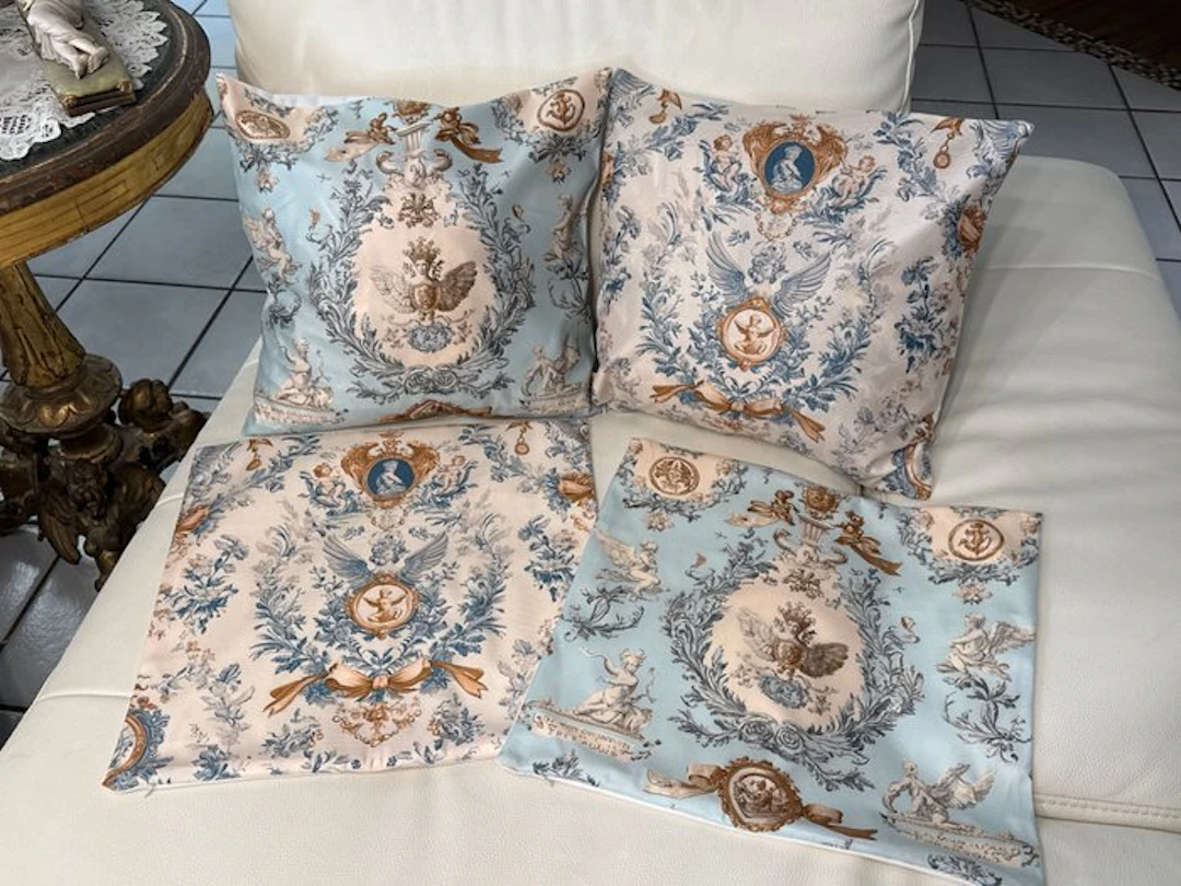 San Leucio top quality 4 exclusive cushions with romantic...