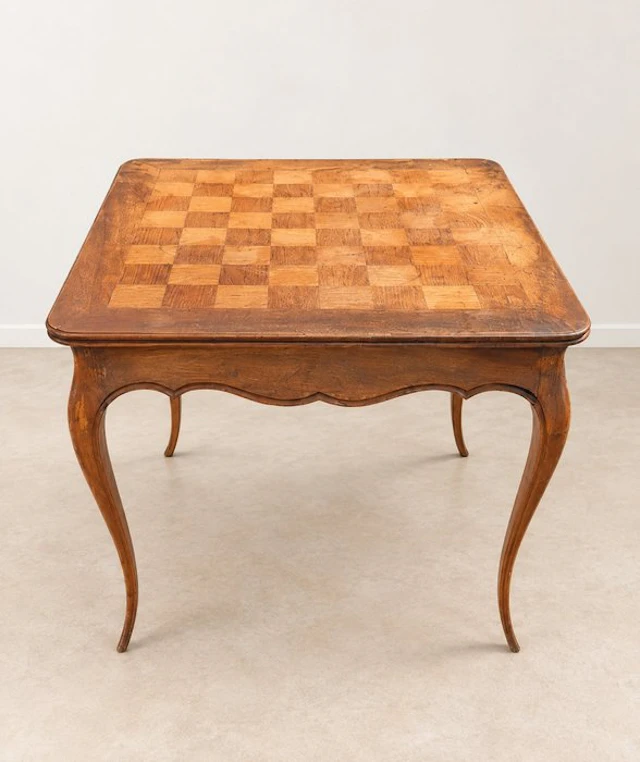 Table - Oak - Checkerboard tray in Louis XV style