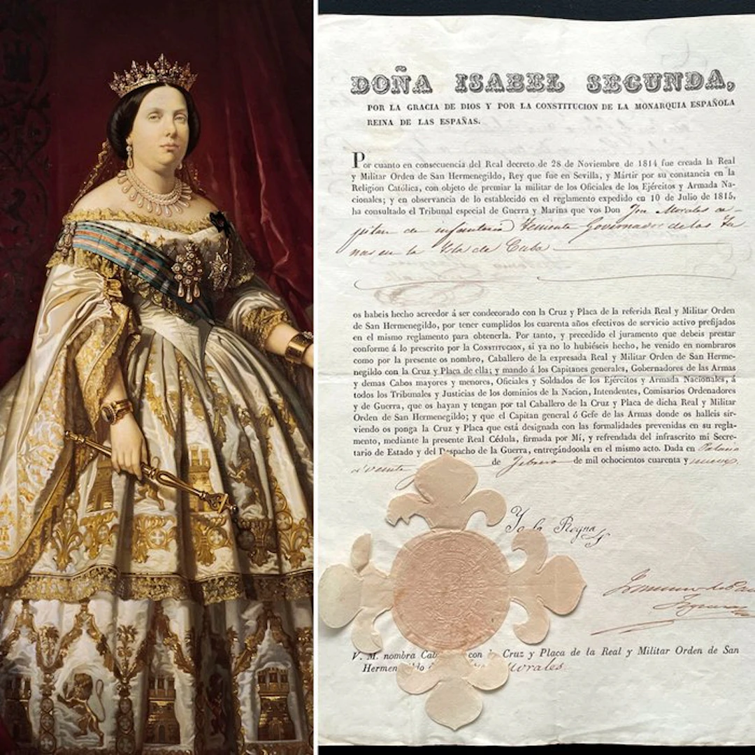 Autógrafo - Firma Reina Isabel II y sello de placa