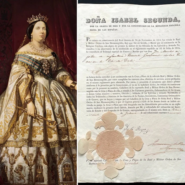 Autógrafo - Firma Reina Isabel II y sello de placa