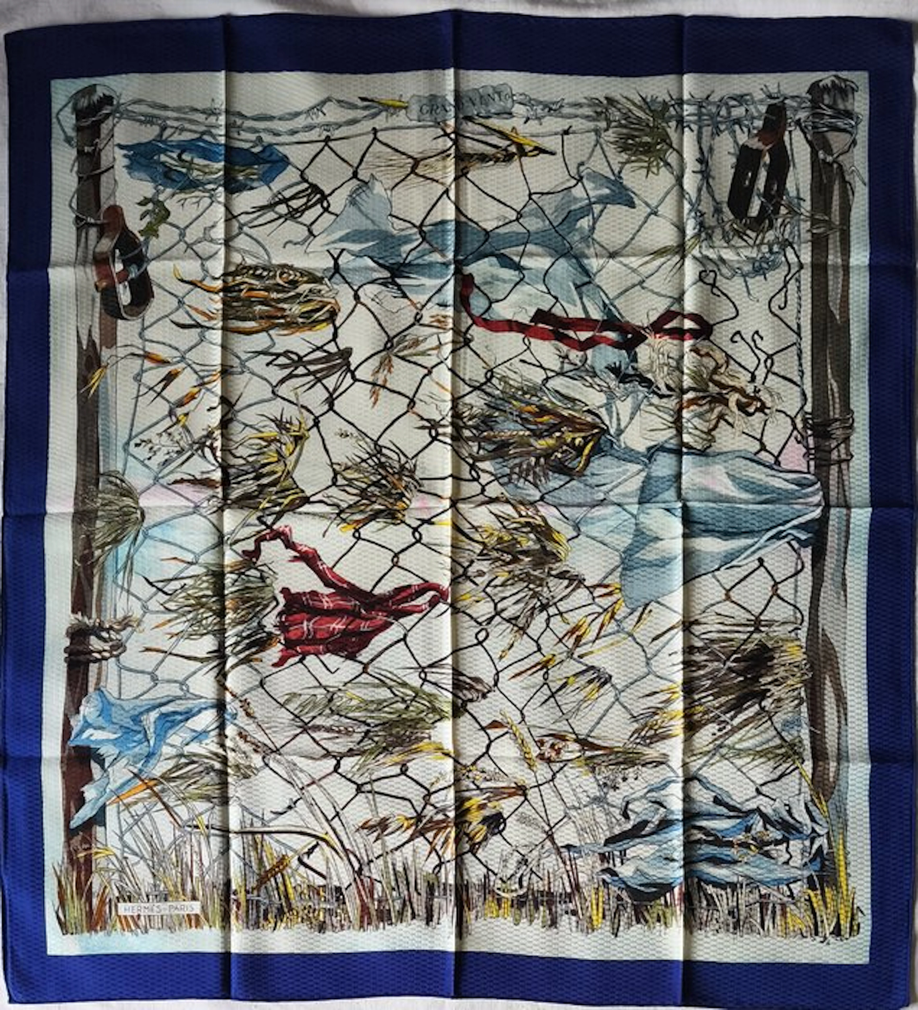 Hermès - GRAND VENT by Marie - Françoise Héron en soie façonnée - Foulard