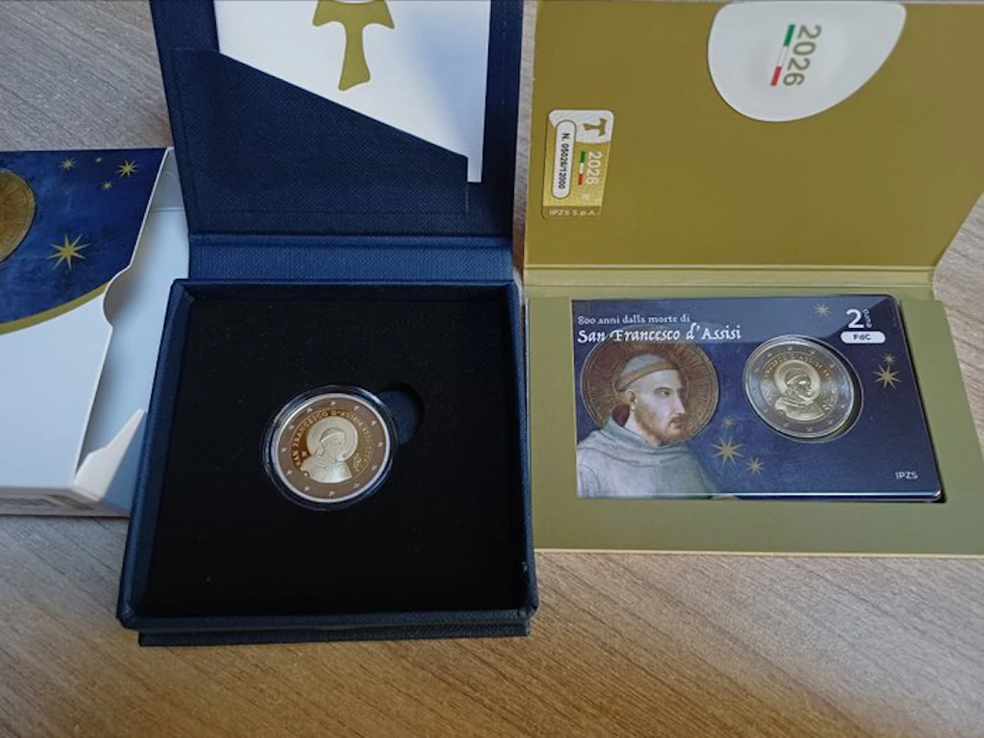 Italy. 2 Euro 2026 "San Francesco d'Assisi" (2 coins)...