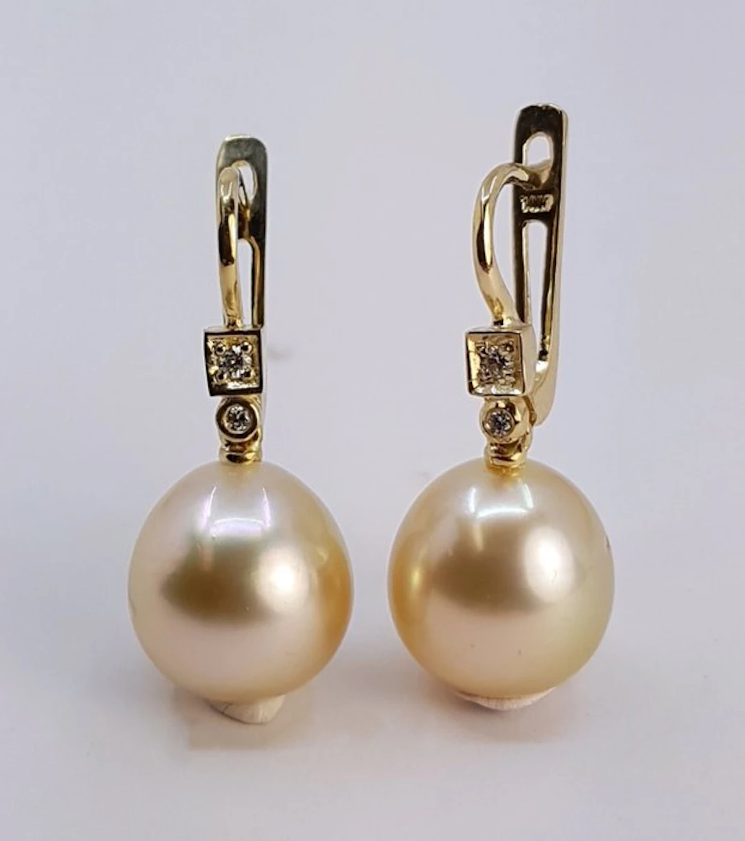 Earrings - 14 kt. Yellow gold - 0.07ct. tw. - 11x12mm