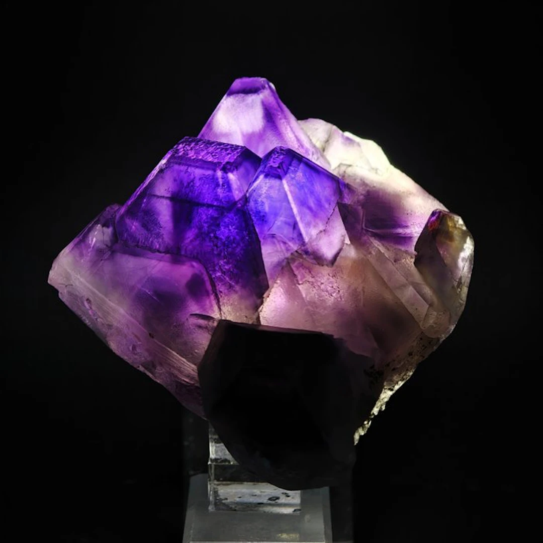 Octahedral fluorite! Enormous intense purple crystals...