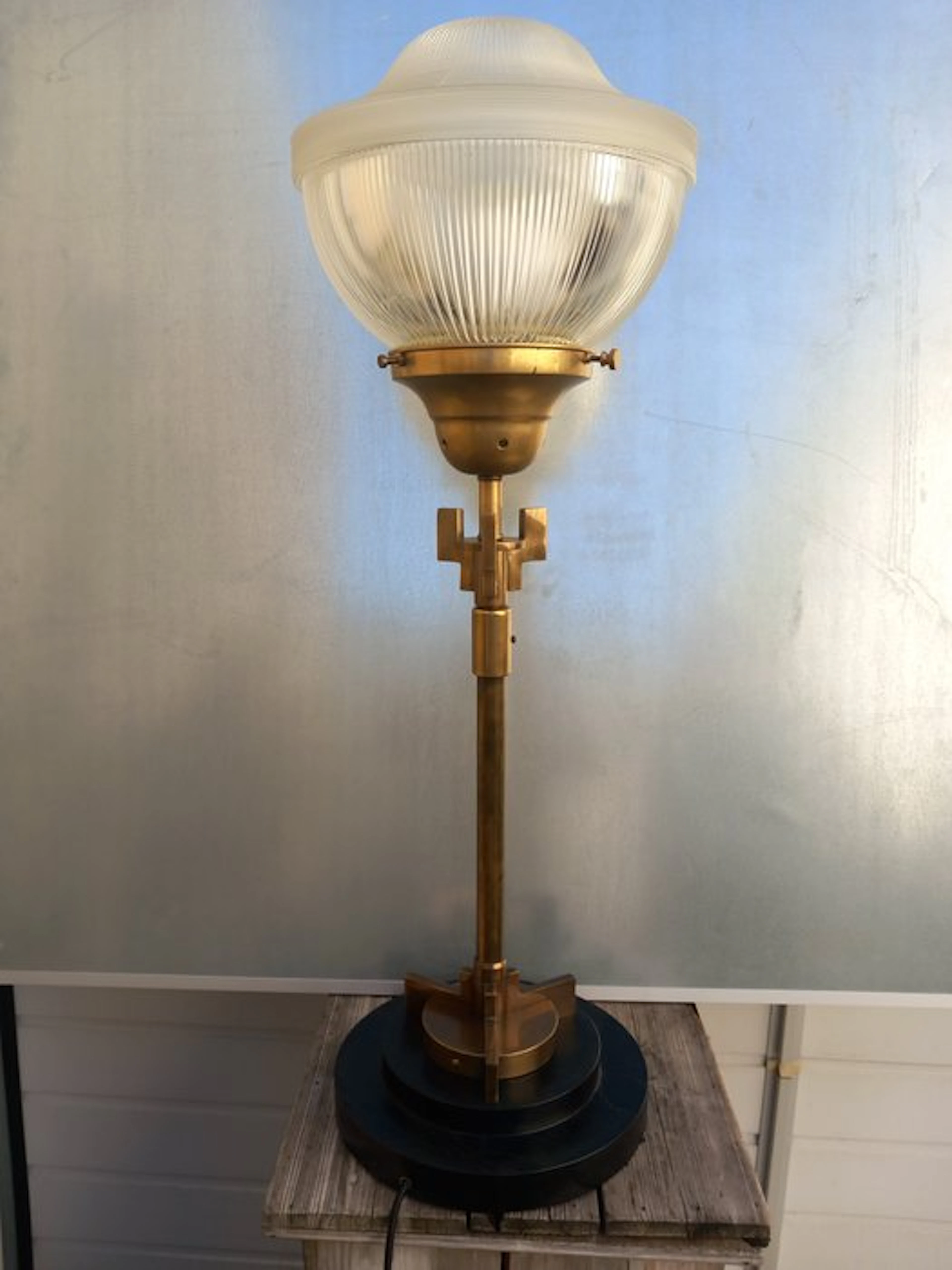 Lamp - Bronze, Glass, Wood