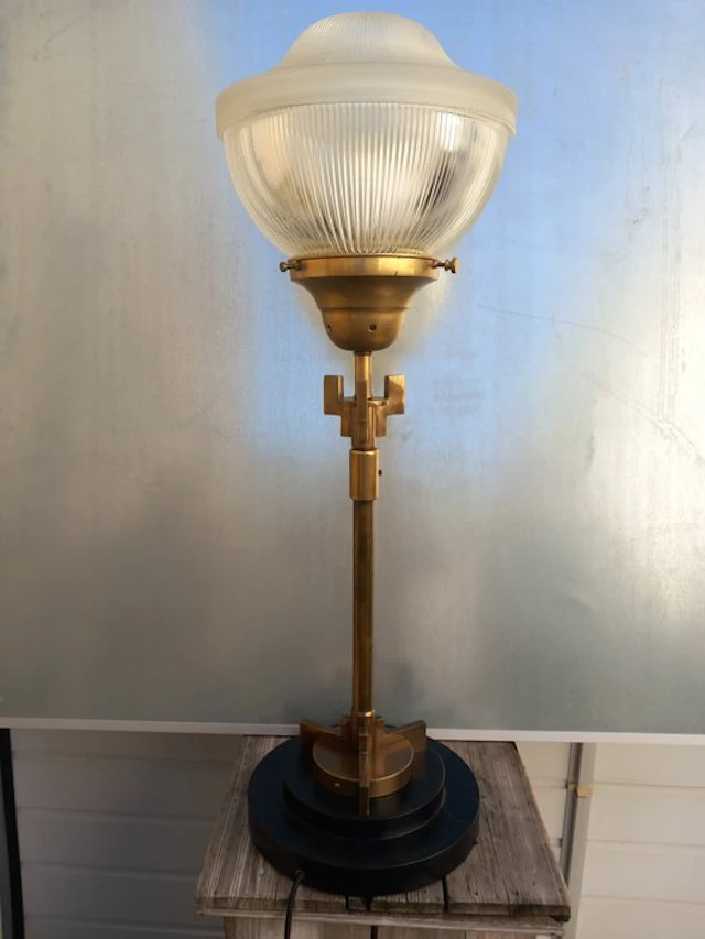 Lamp - Bronze, Glass, Wood