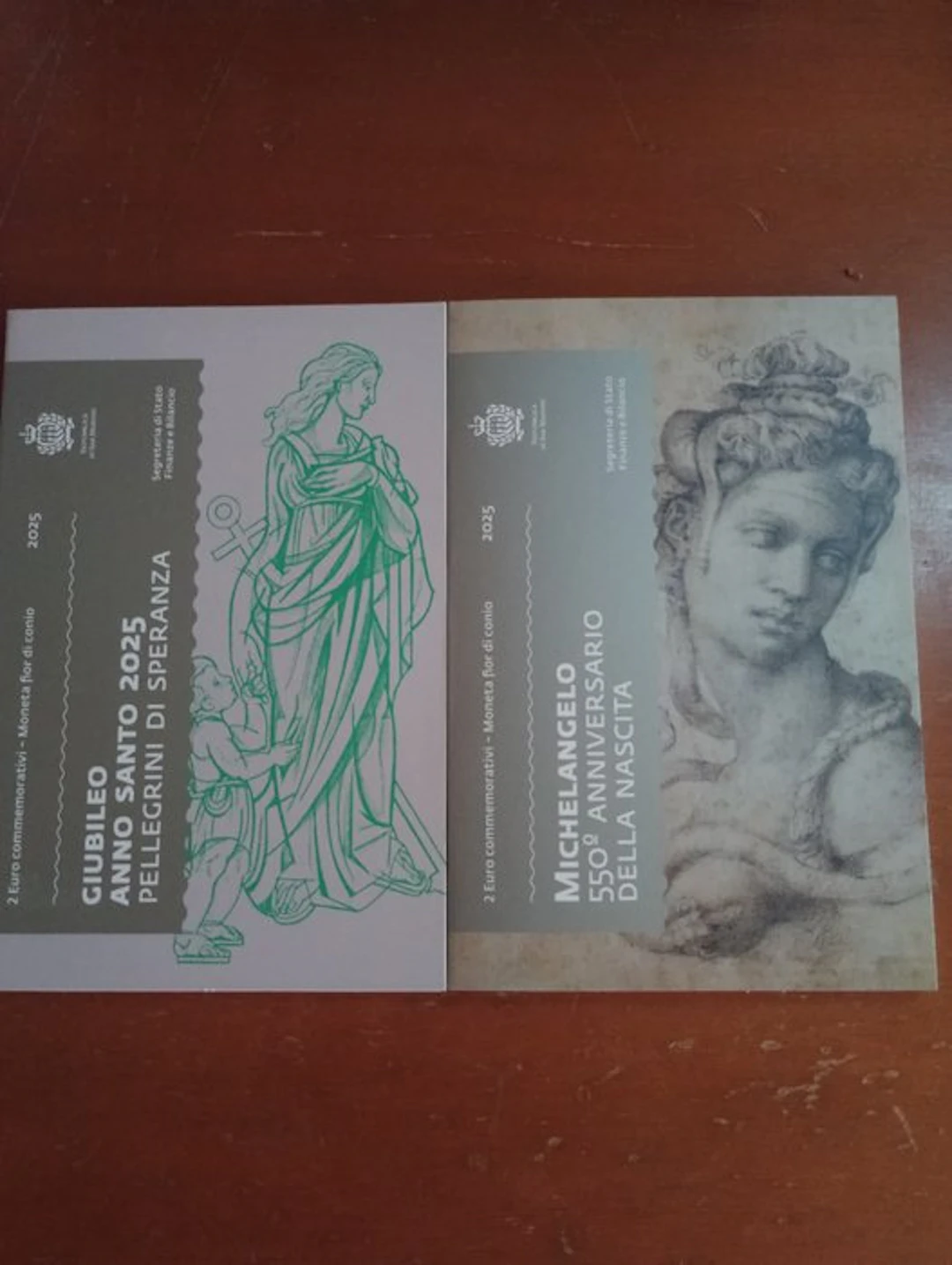 San Marino. 2 Euro 2025 "Giubileo" + "Michelangelo" (2 coins) (No