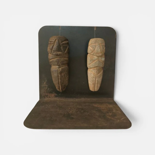 Pre-Columbian - Chontal Two Anthropomorphicl Stone Idols...