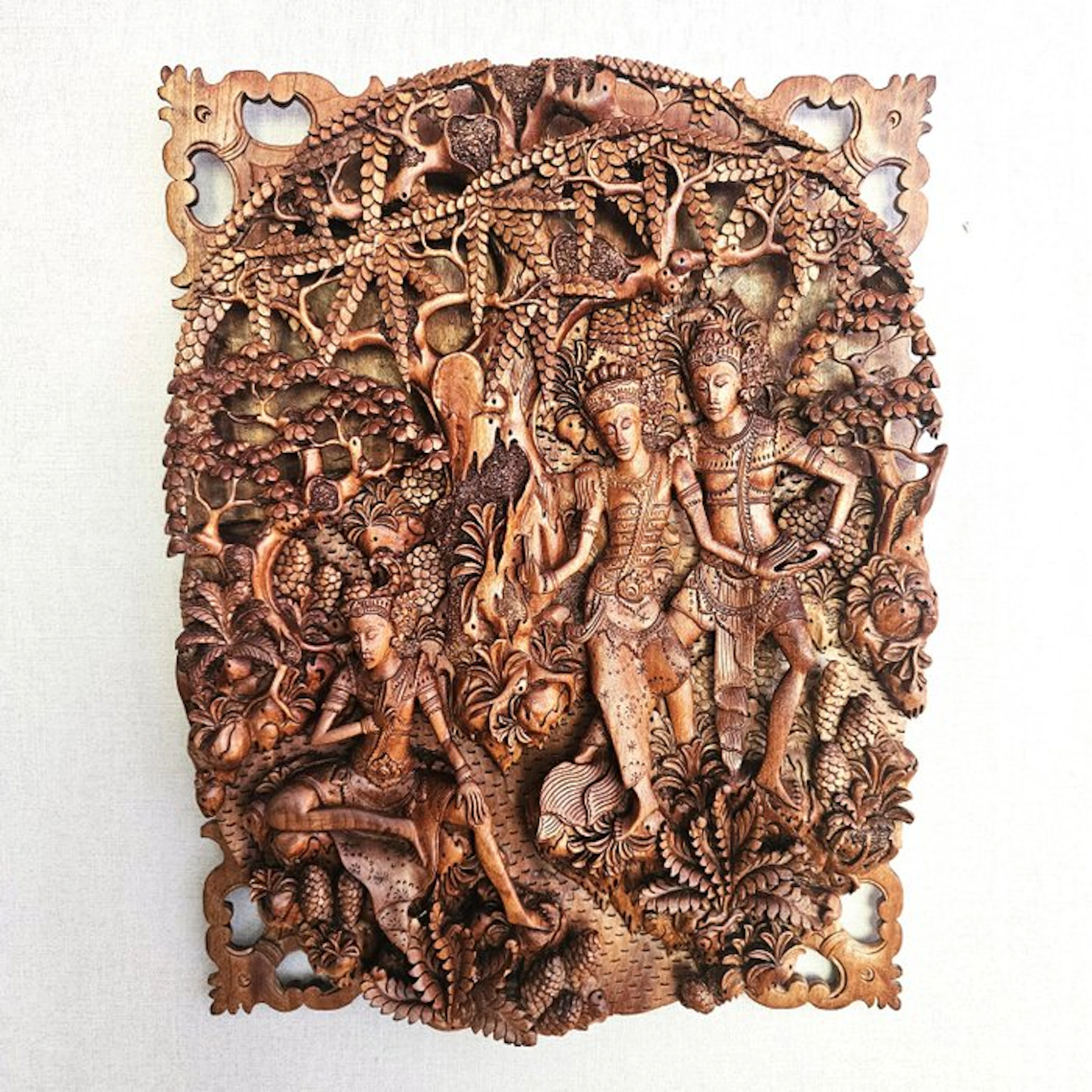 scène uit het Ramayana-epos met Rama en Sita in het bos...