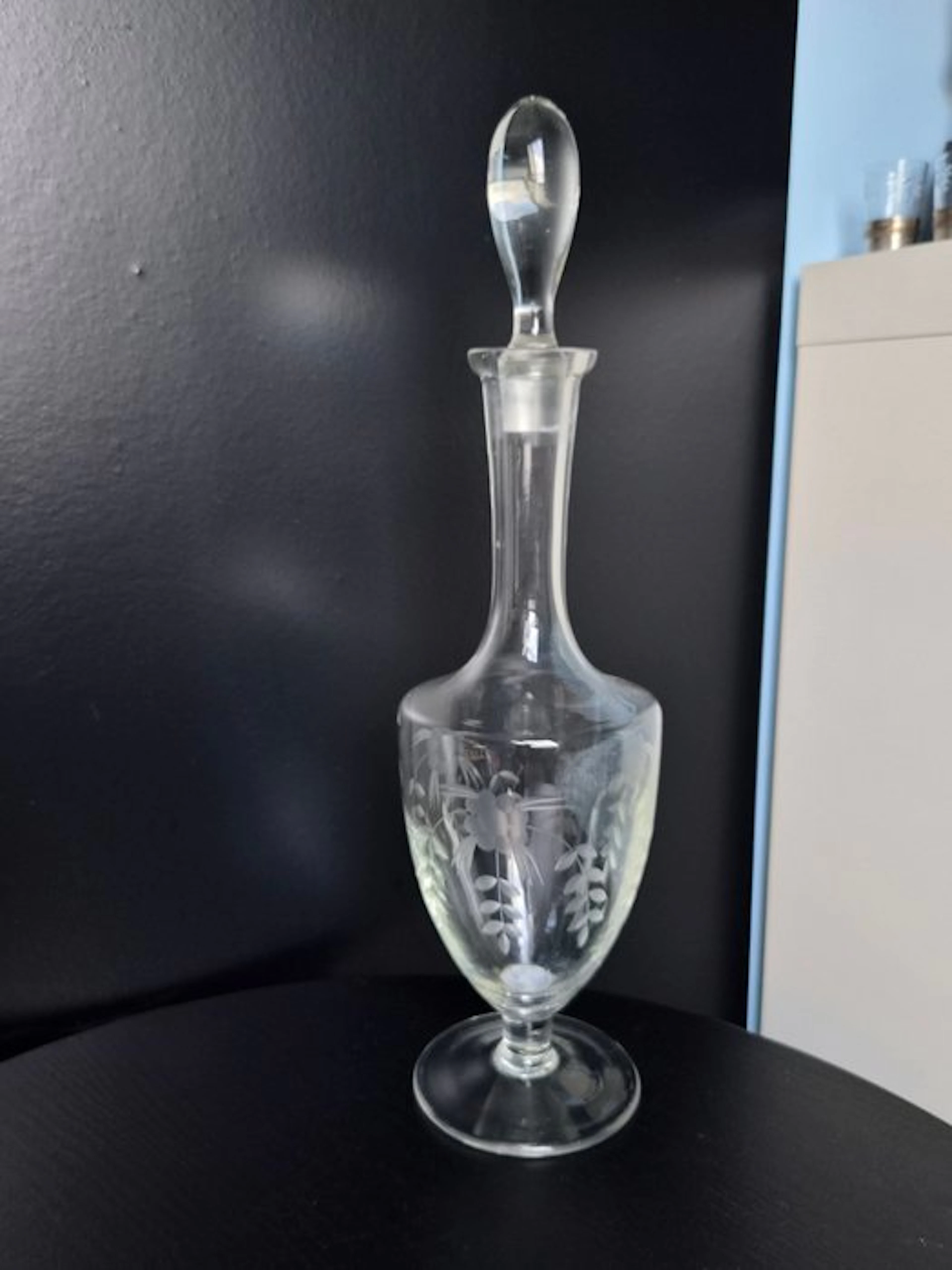 Decanter - Large Art Nouveau Style Crystal Glass Decanter...