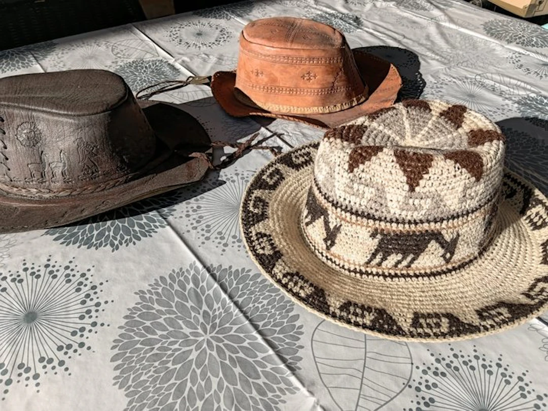 Memorabilia collection - three traditional handmade hats...