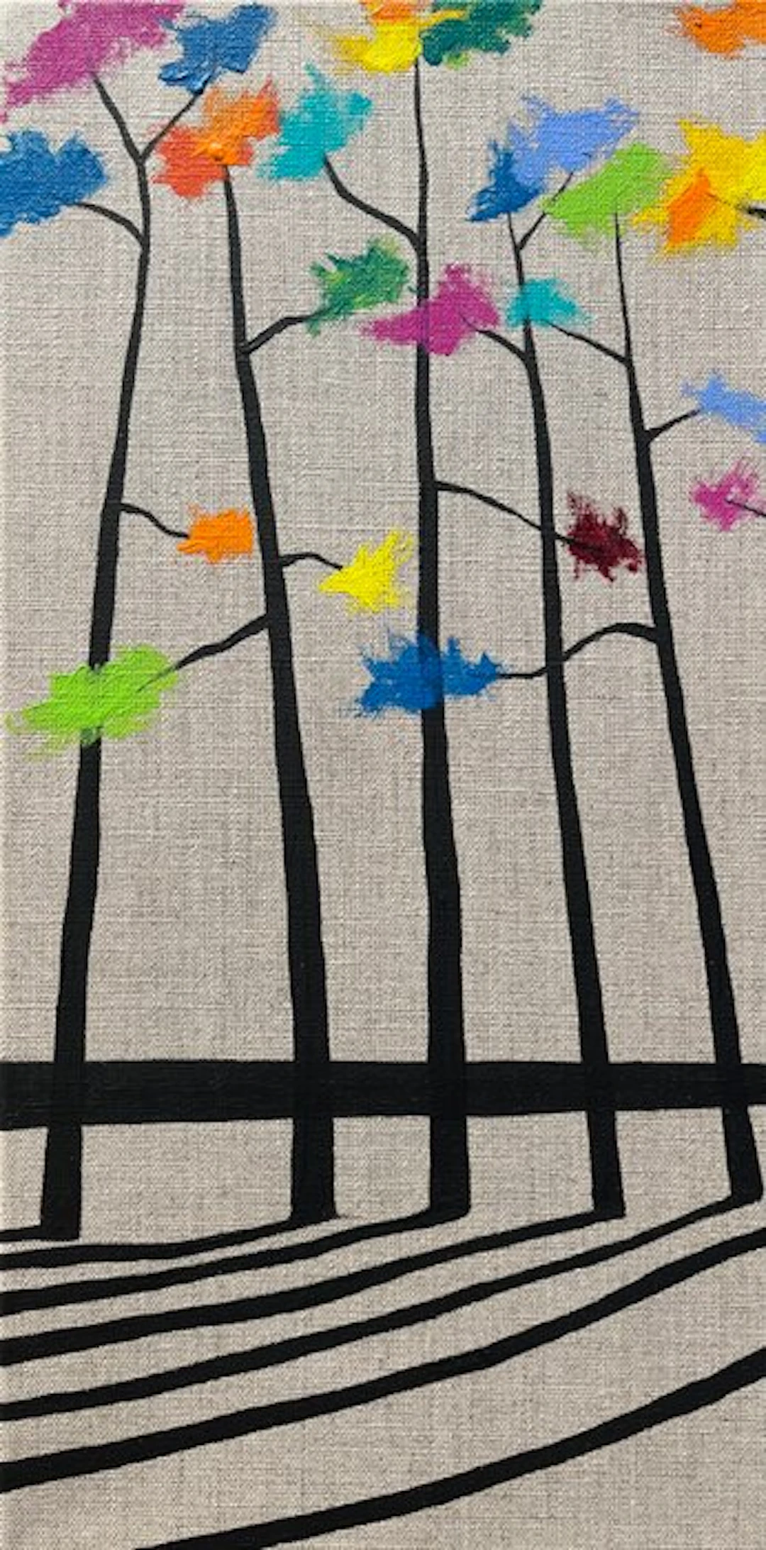 frederic Cadiou (1980) - Multicolor Pinetrees 3D linen