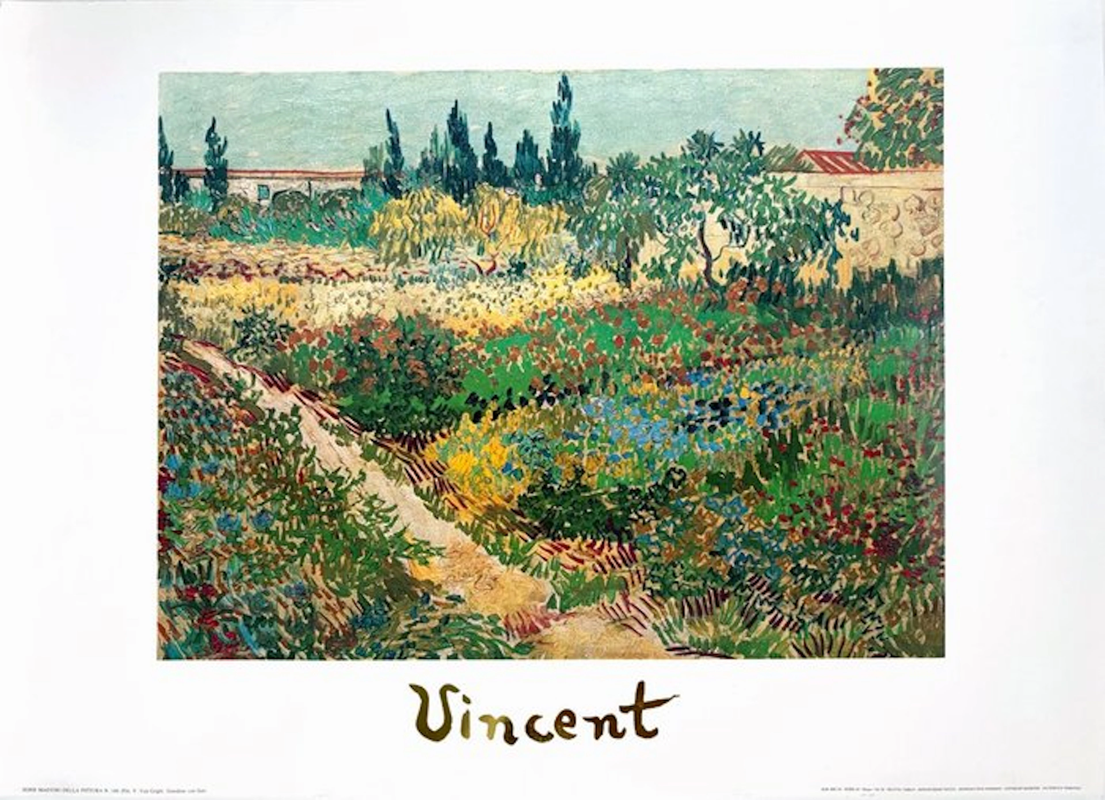 Vincent van Gogh - NO RESERVE - Giardino con fiori - 1980s