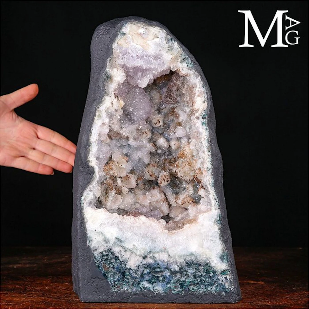 Amethyst and Agate Geode – Natural Amethyst Crystal...