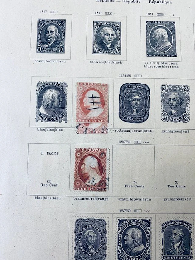United States - Collection / USA sorter on old album pages