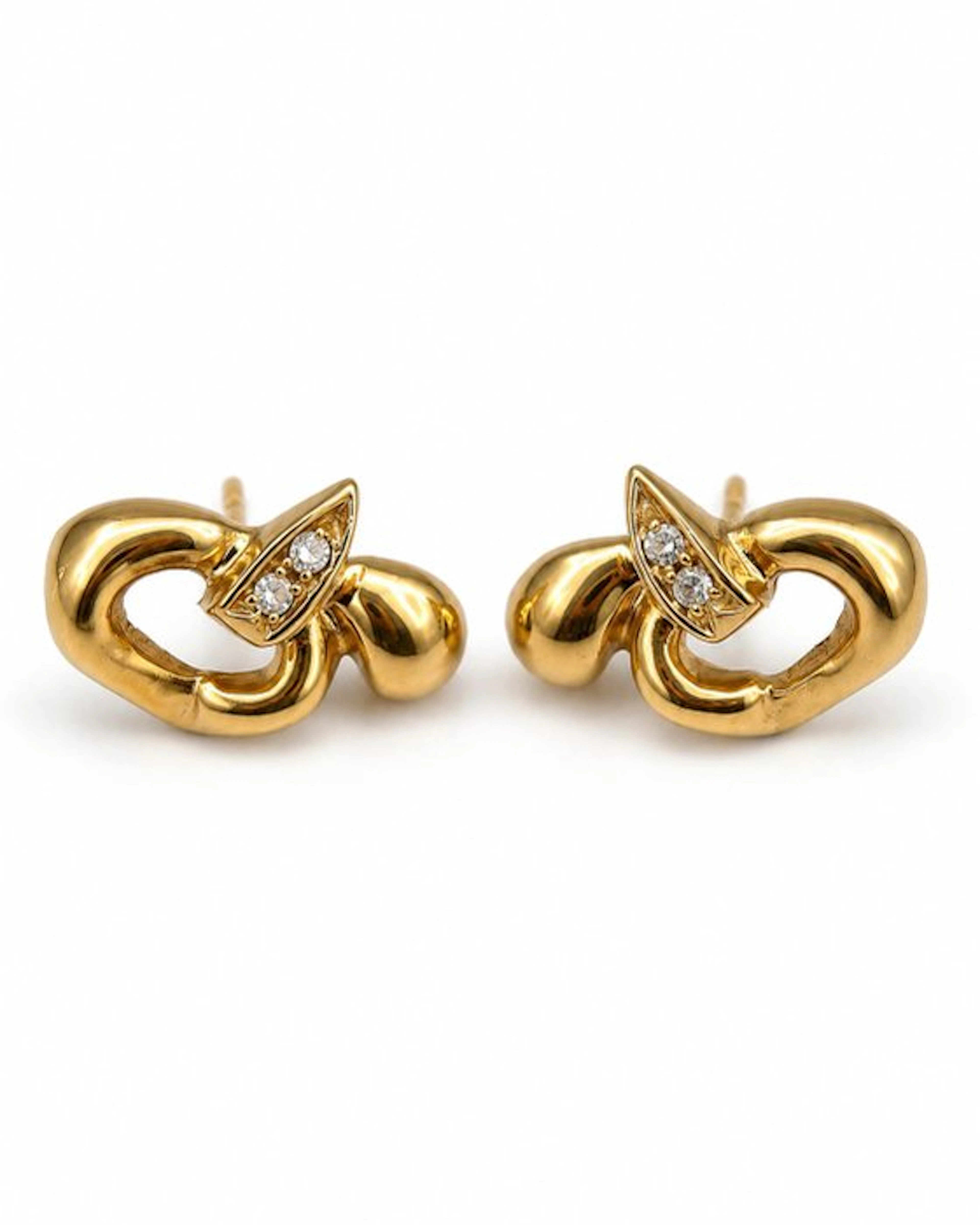 Earrings - 14 kt. Yellow gold - 0.10ct. tw. Diamond (Natural)